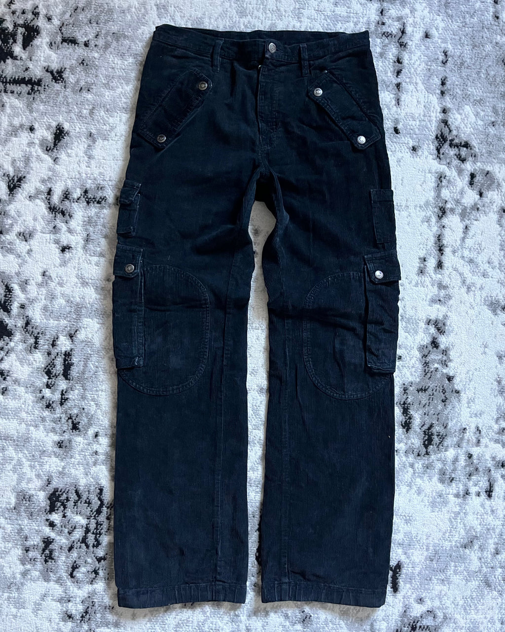 AW2004 Dolce & Gabbana Navy Velvet Cargo Pants