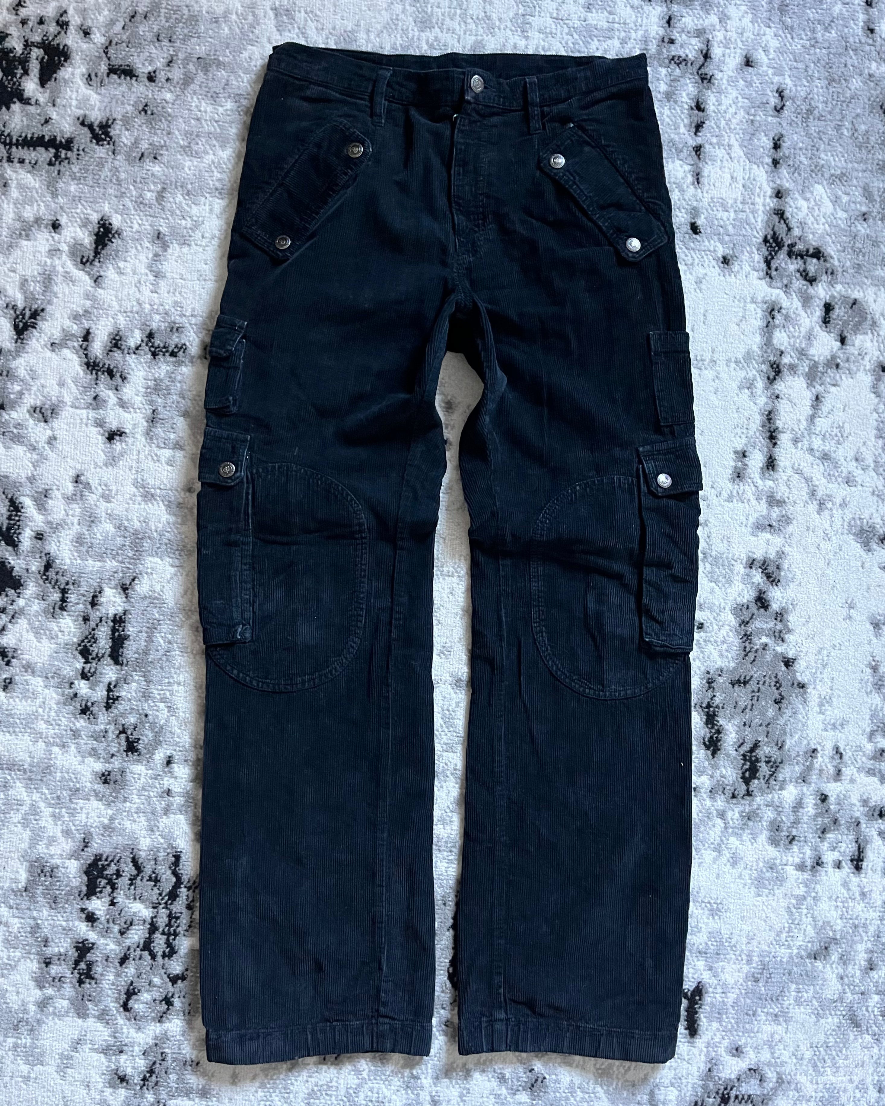 AW2004 Dolce & Gabbana Navy Velvet Cargo Pants