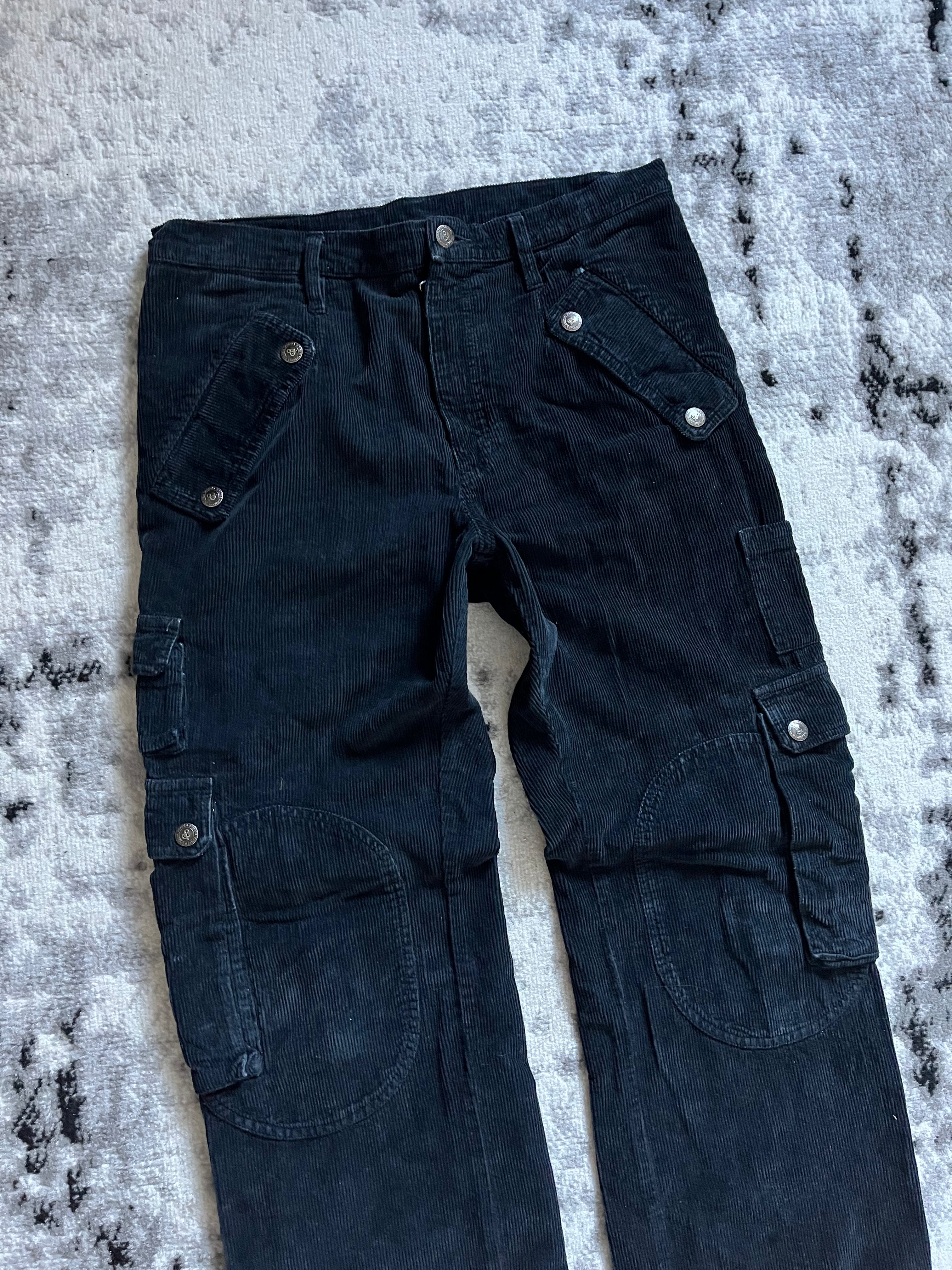 AW2004 Dolce & Gabbana Navy Velvet Cargo Pants