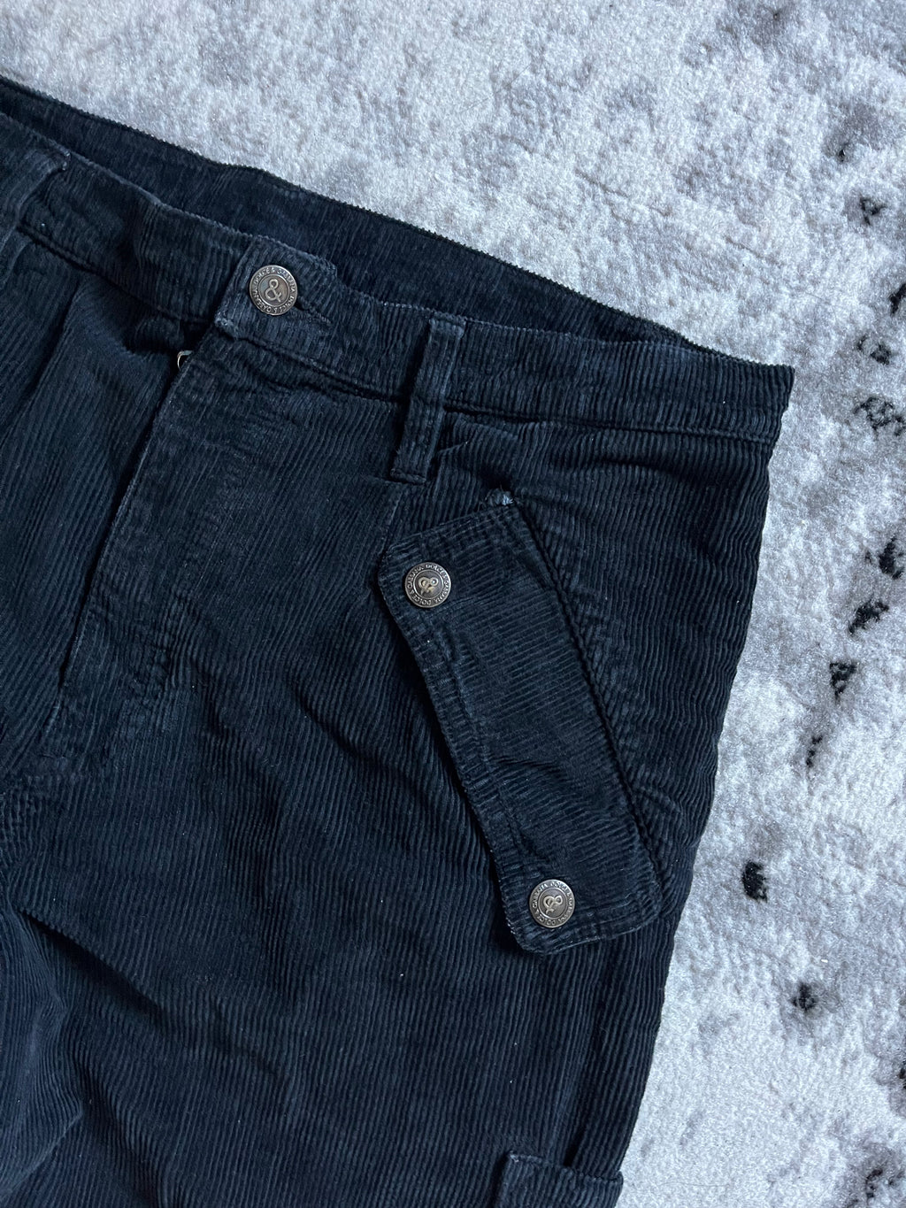 AW2004 Dolce & Gabbana Navy Velvet Cargo Pants