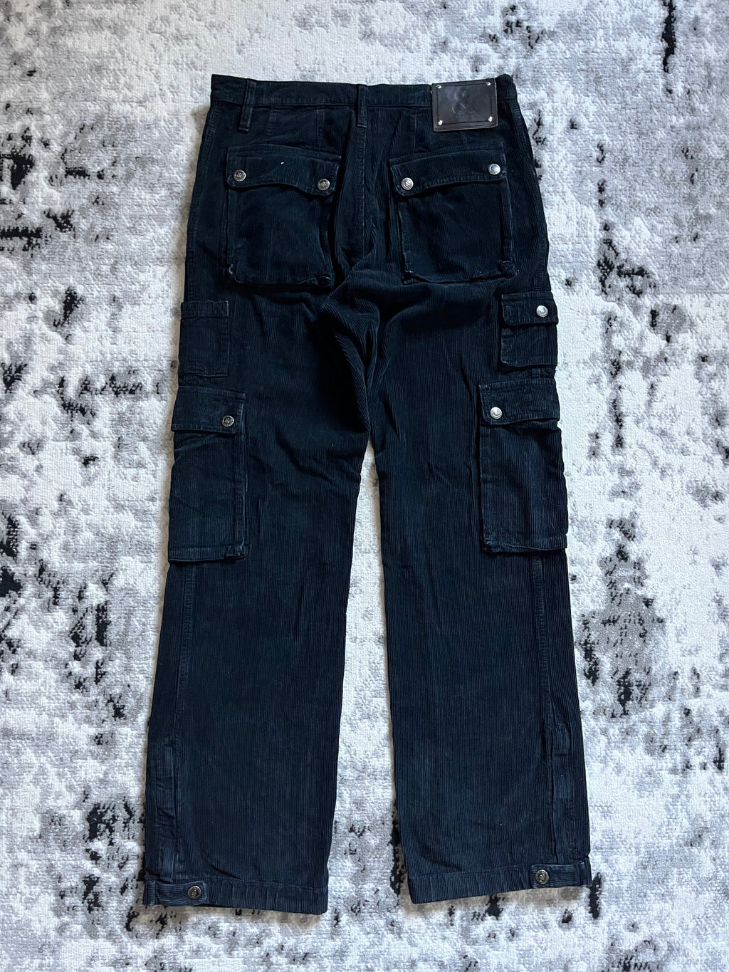 AW2004 Dolce & Gabbana Navy Velvet Cargo Pants