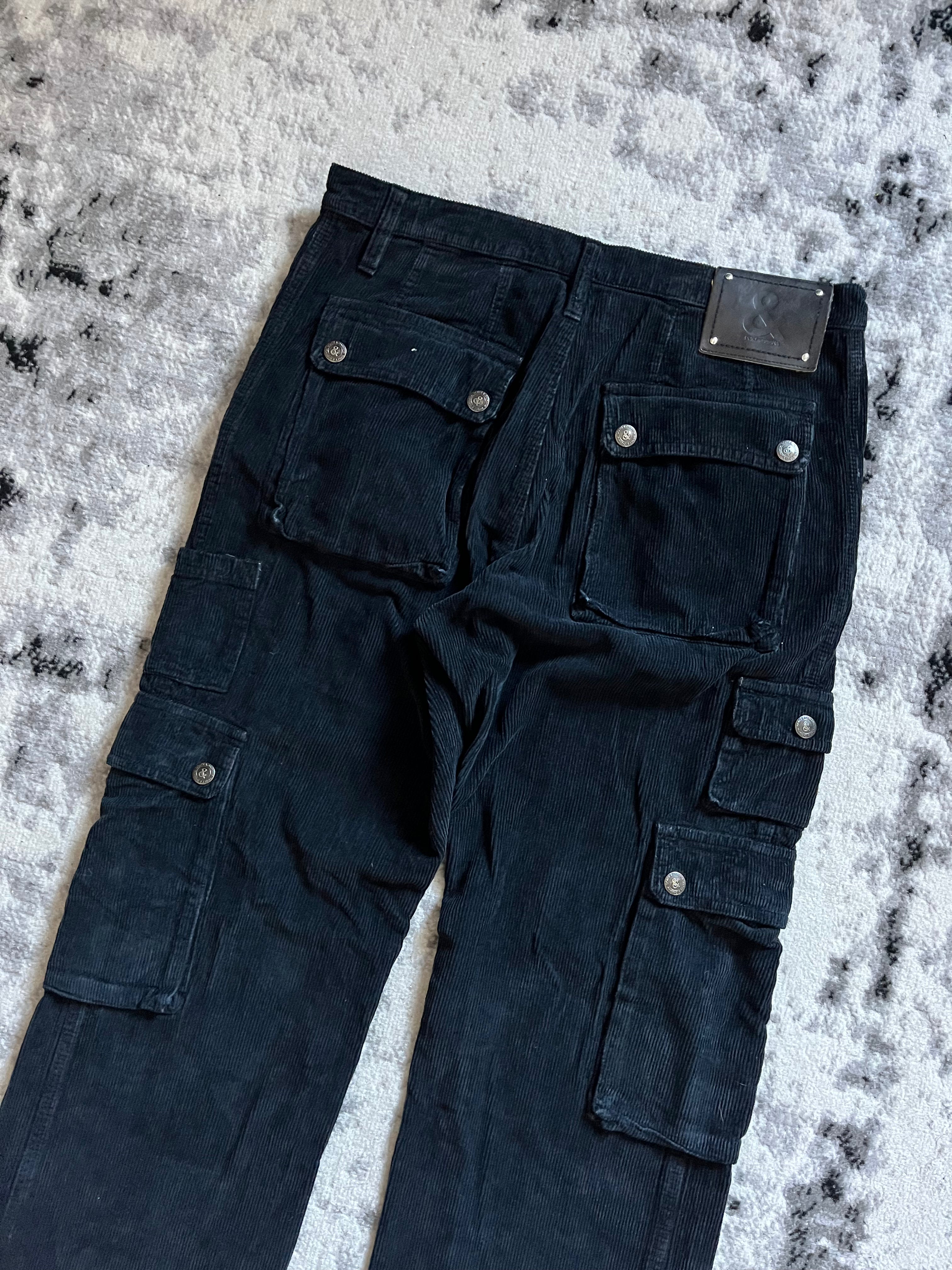 AW2004 Dolce & Gabbana Navy Velvet Cargo Pants