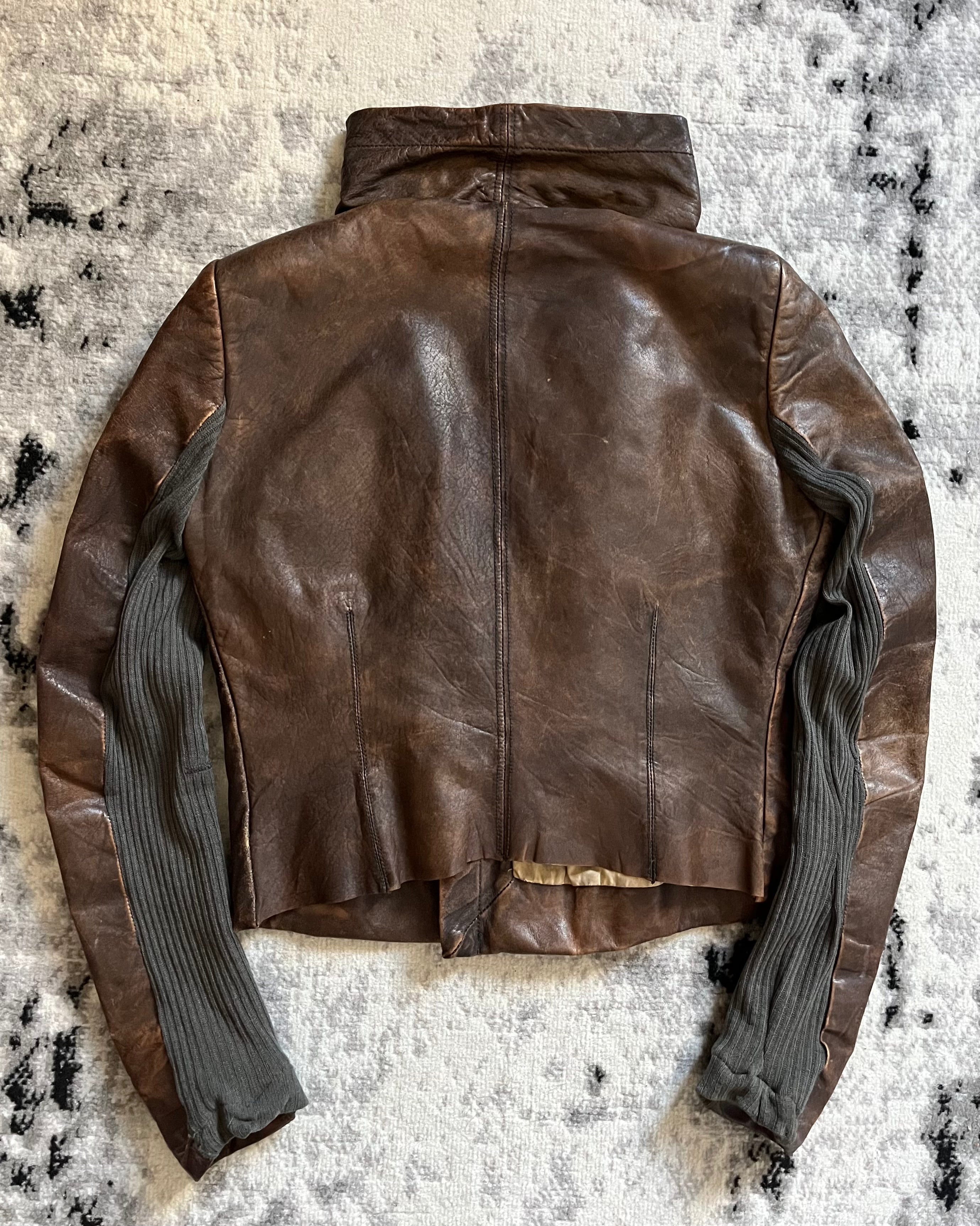 FW2010 Rick Owens Tumbled Stoned Leather Jacket (XS)