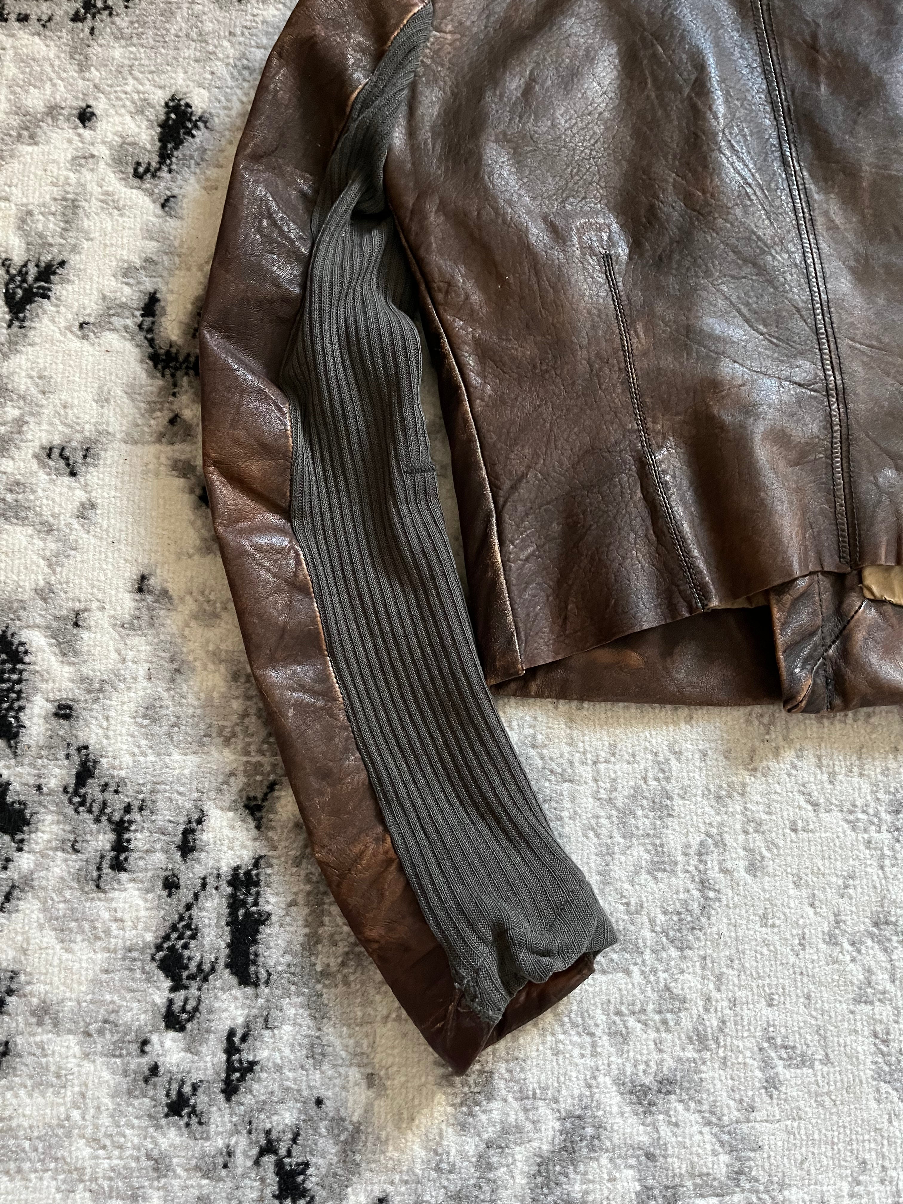 FW2010 Rick Owens Tumbled Stoned Leather Jacket (XS)
