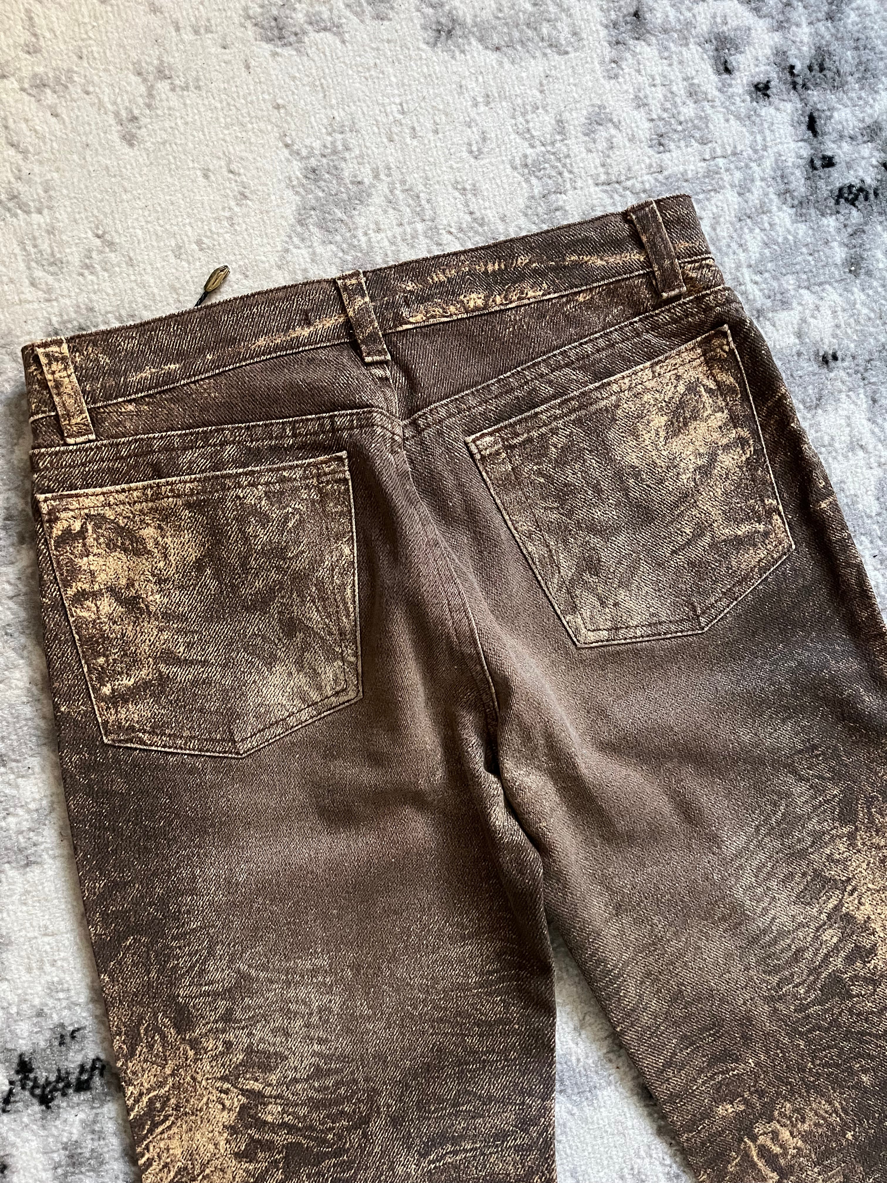 00s Cavalli アースタンブルブラウンパンツ (S)