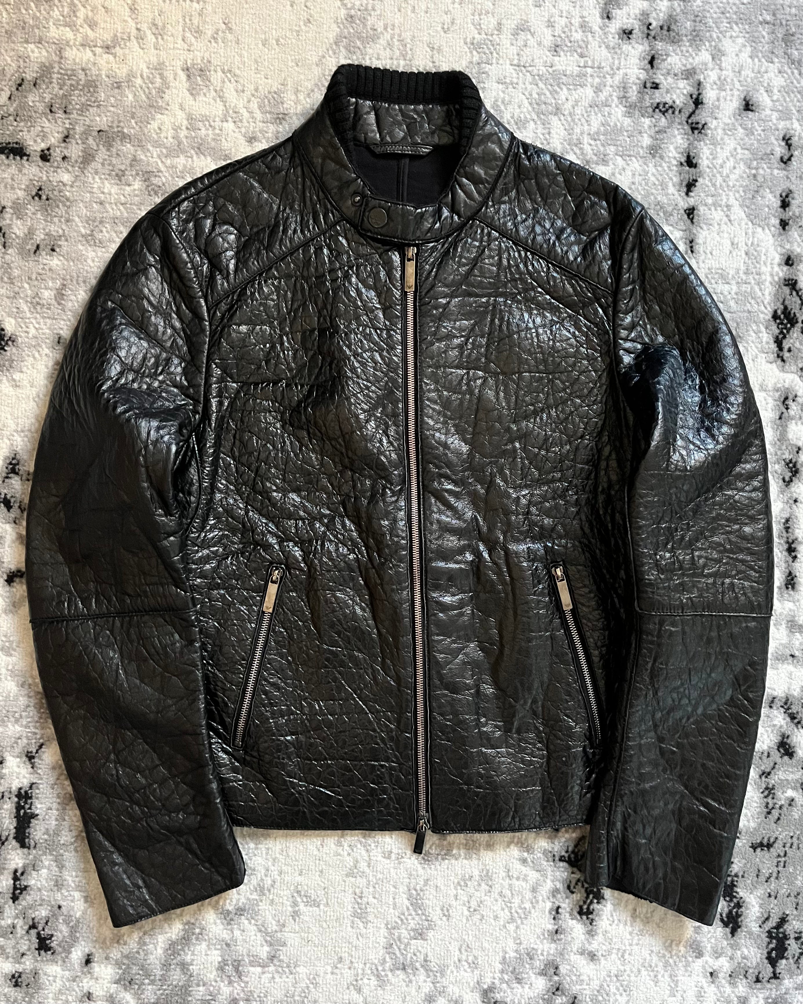 AW2013 Emporio Armani Fighter Urban Leather Jacket