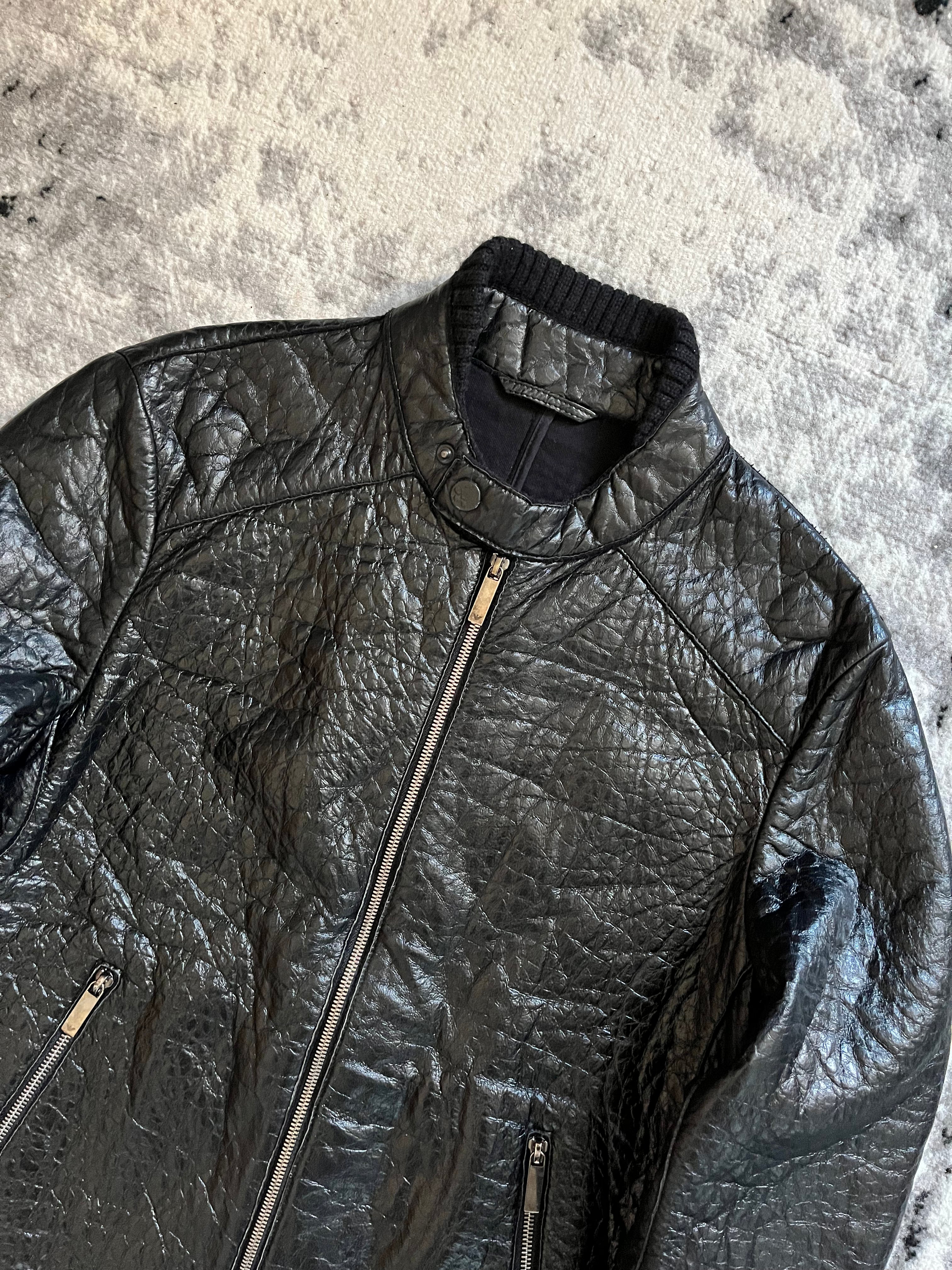 AW2013 Emporio Armani Fighter Urban Leather Jacket