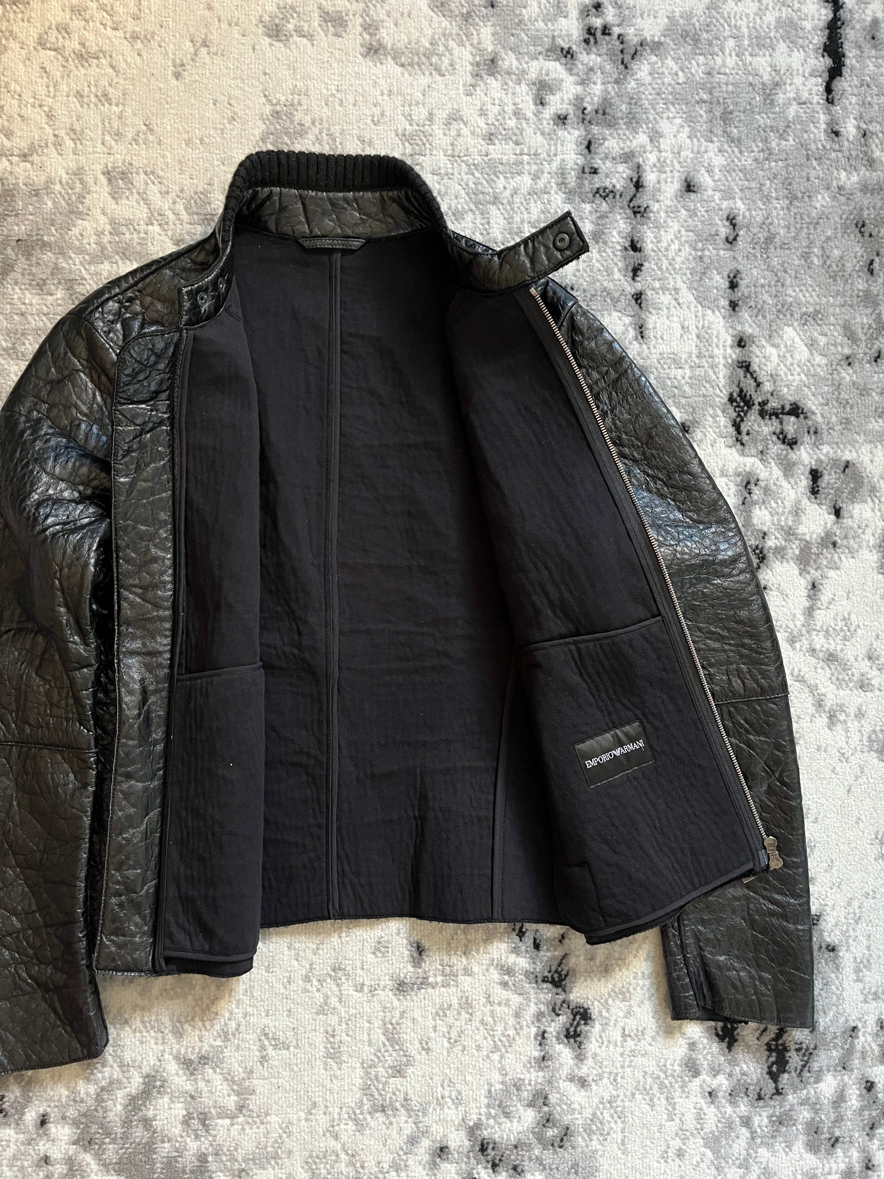 AW2013 Emporio Armani Fighter Urban Leather Jacket
