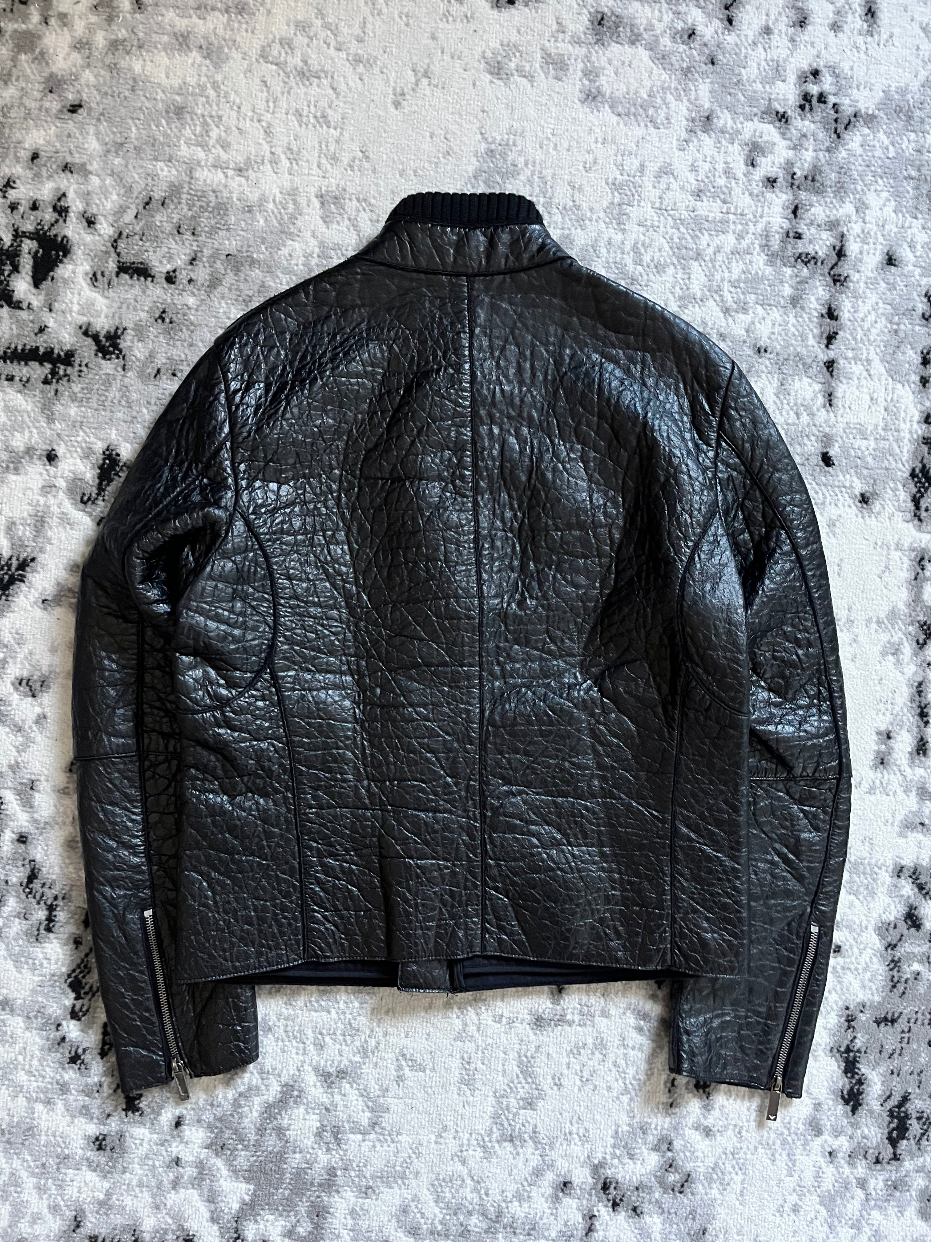 AW2013 Emporio Armani Fighter Urban Leather Jacket