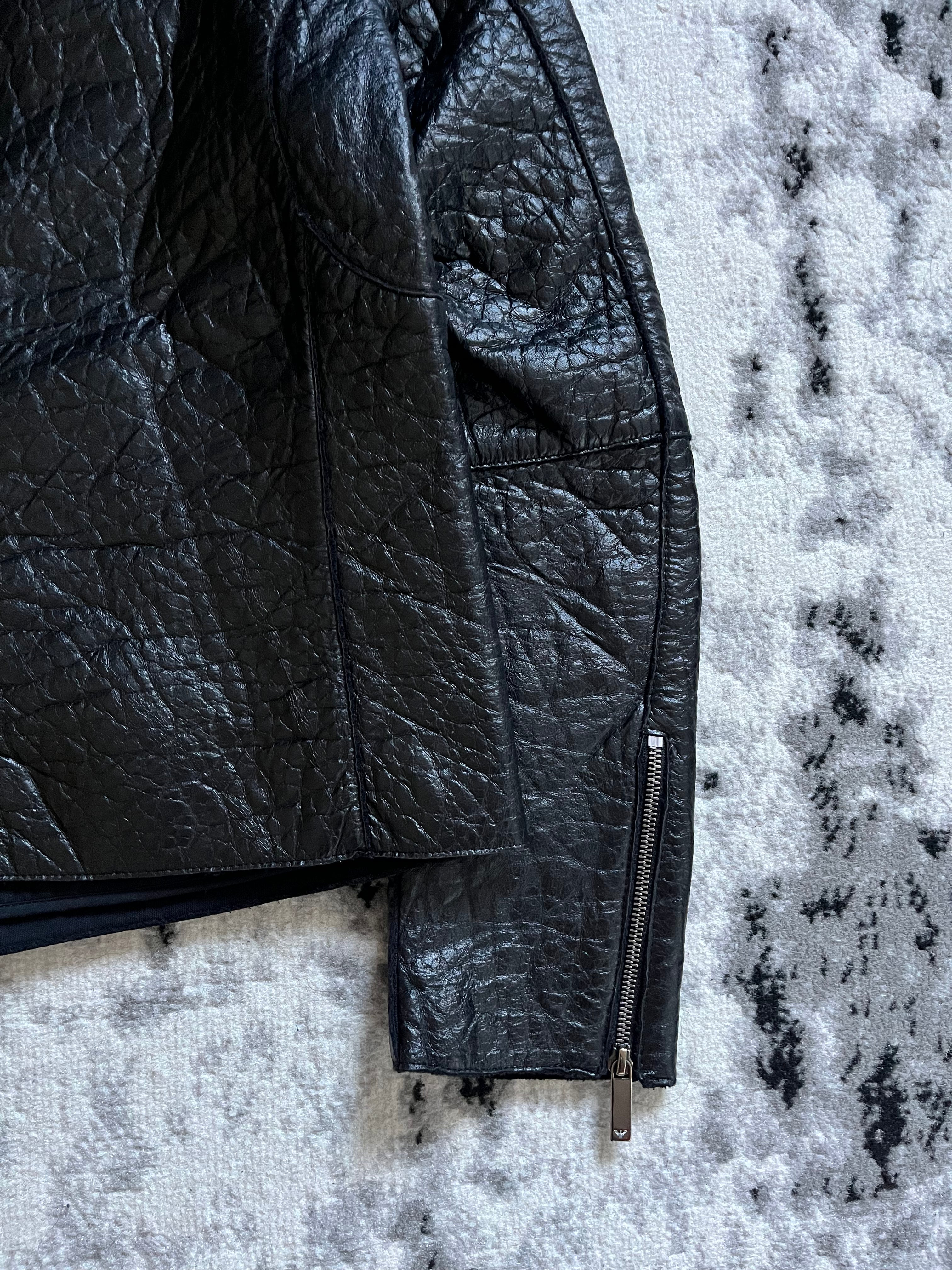 AW2013 Emporio Armani Fighter Urban Leather Jacket