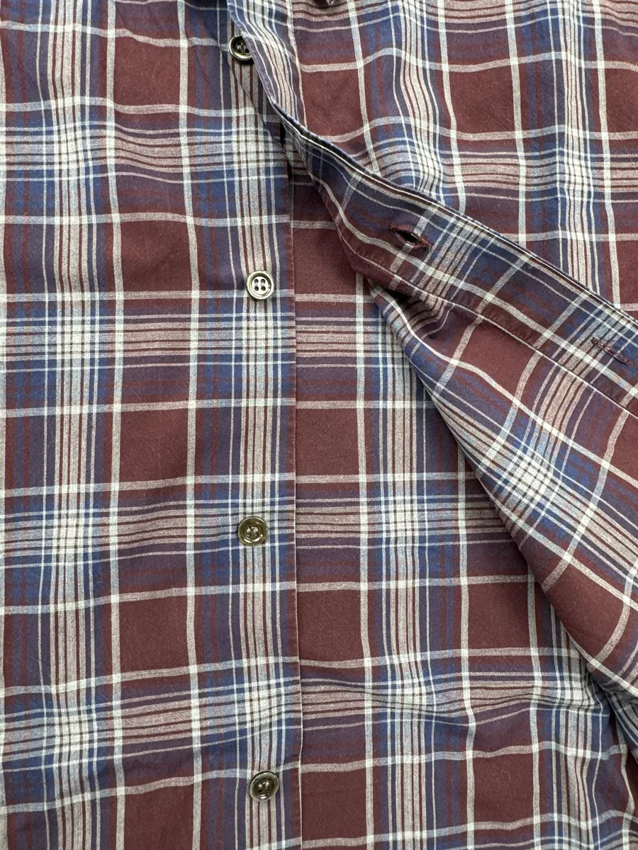 SS2009 Dior Homme Burgundy & Navy Plaid Bee Embroidered Shirt by Kris Van Assche lBanEYtb 6