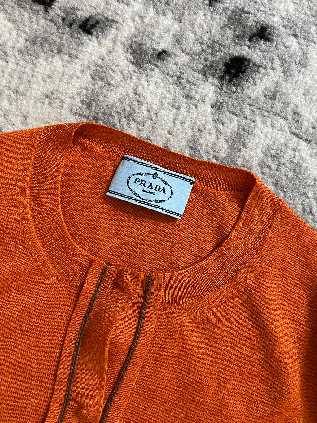 90s Prada Orange Bliss Cardigan (XS)