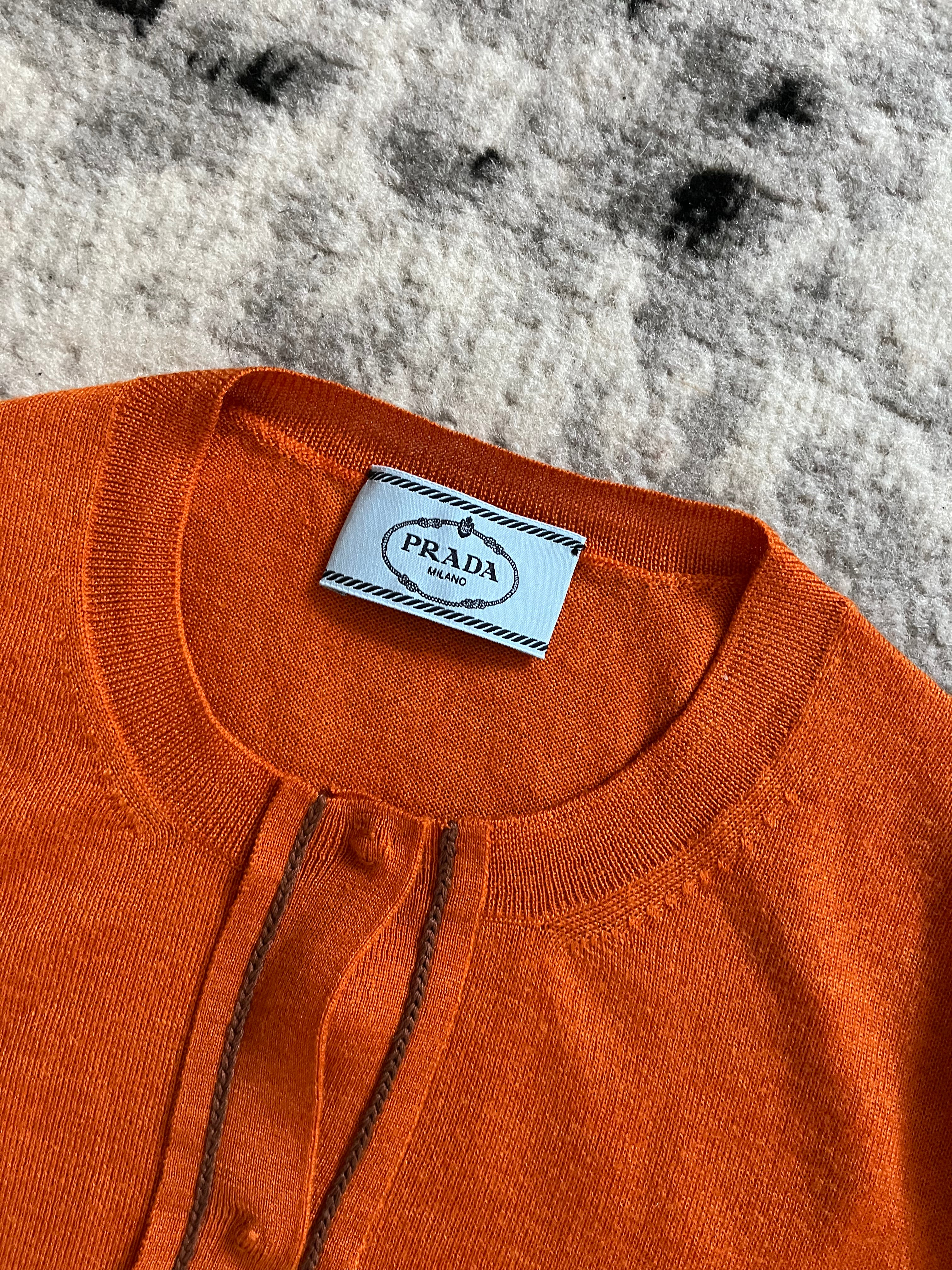 90s Prada Orange Bliss Cardigan (XS)
