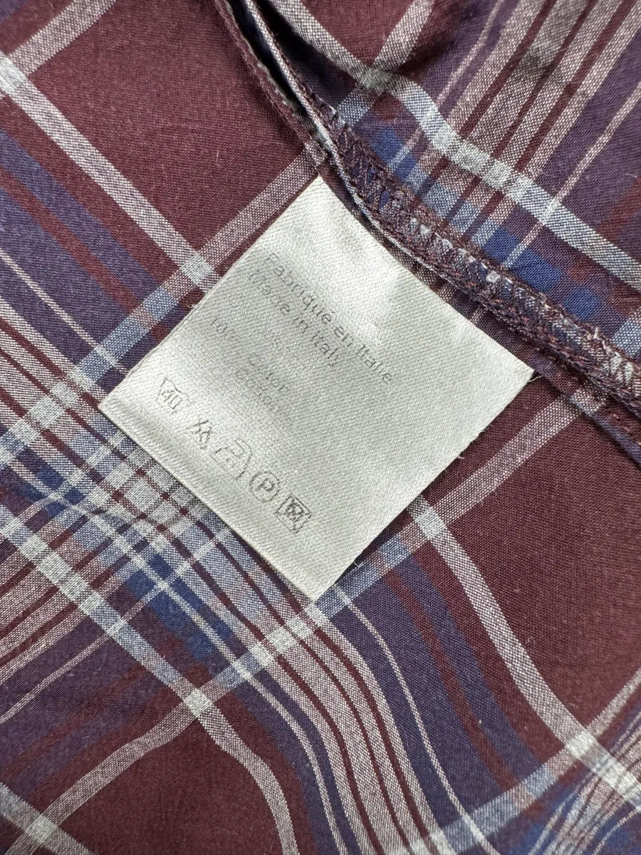 SS2009 Dior Homme Burgundy & Navy Plaid Bee Embroidered Shirt by Kris Van Assche lBanEYtb 8