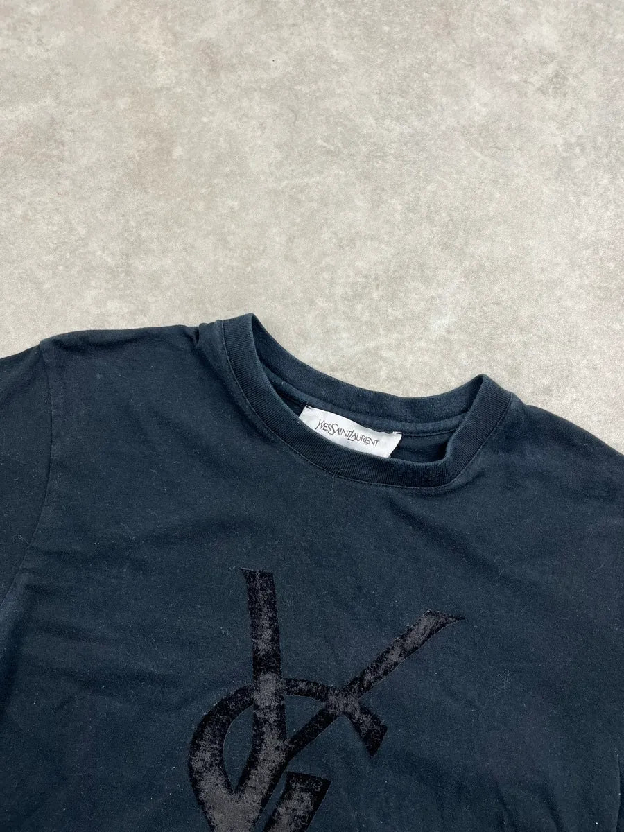 2000s Yves Saint Laurent Black YSL Propaganda T-Shirt KVPanNtx 8