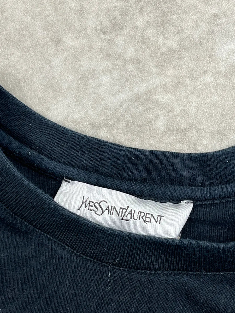 2000s Yves Saint Laurent Black YSL Propaganda T-Shirt KVPanNtx 9