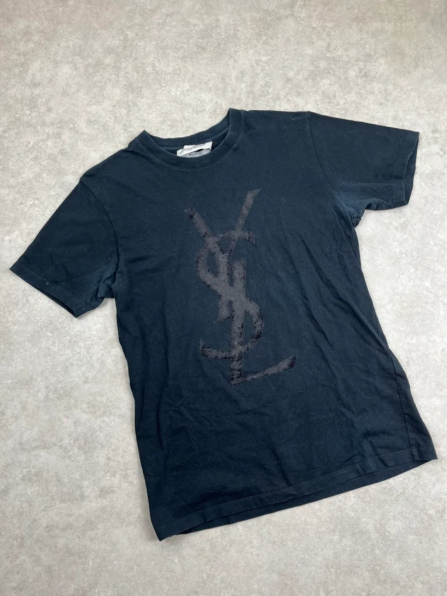 2000s Yves Saint Laurent Black YSL Propaganda T-Shirt KVPanNtx 3