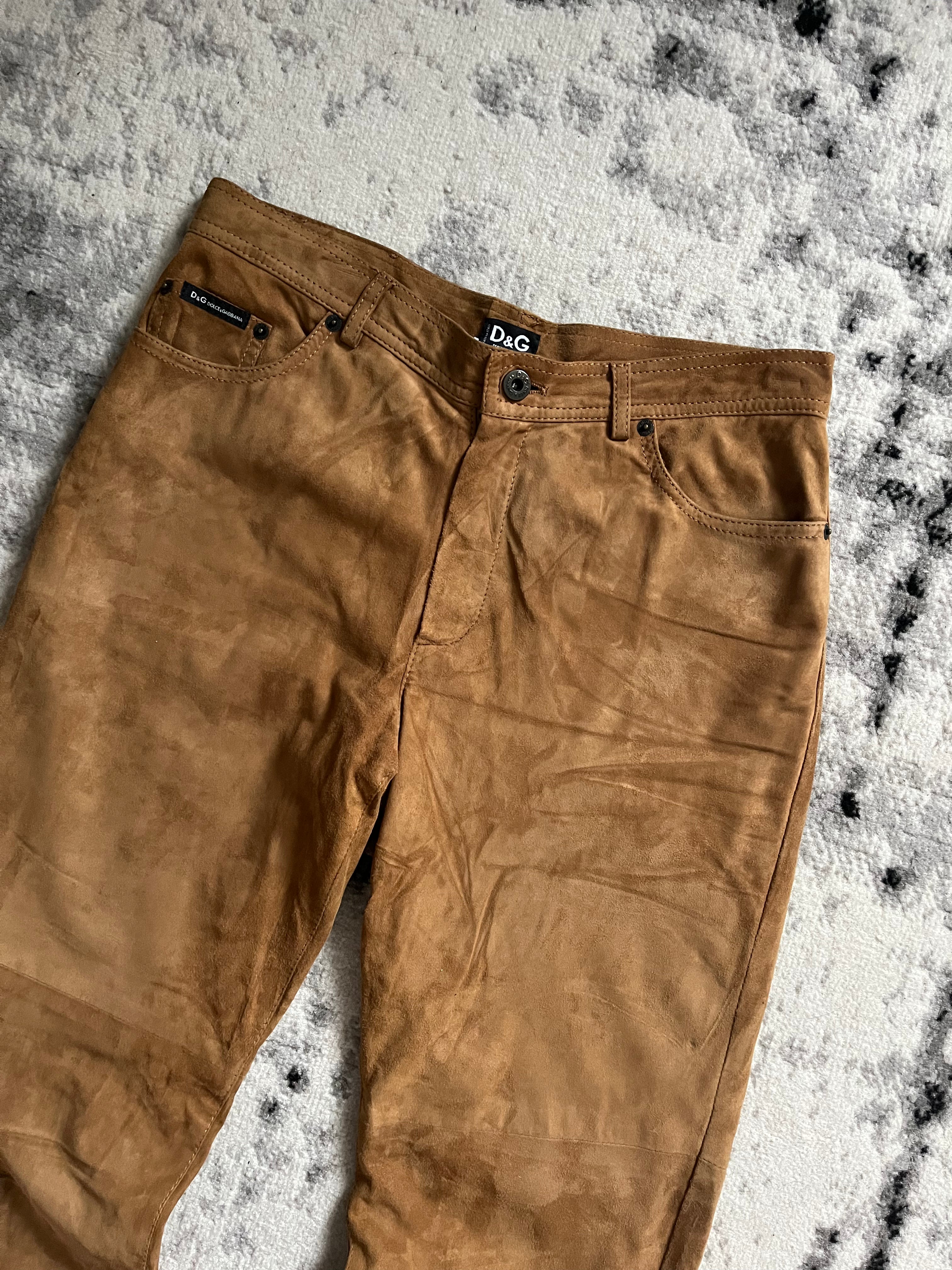 AW2007 Dolce & Gabbana Leather Camel Pants (S)