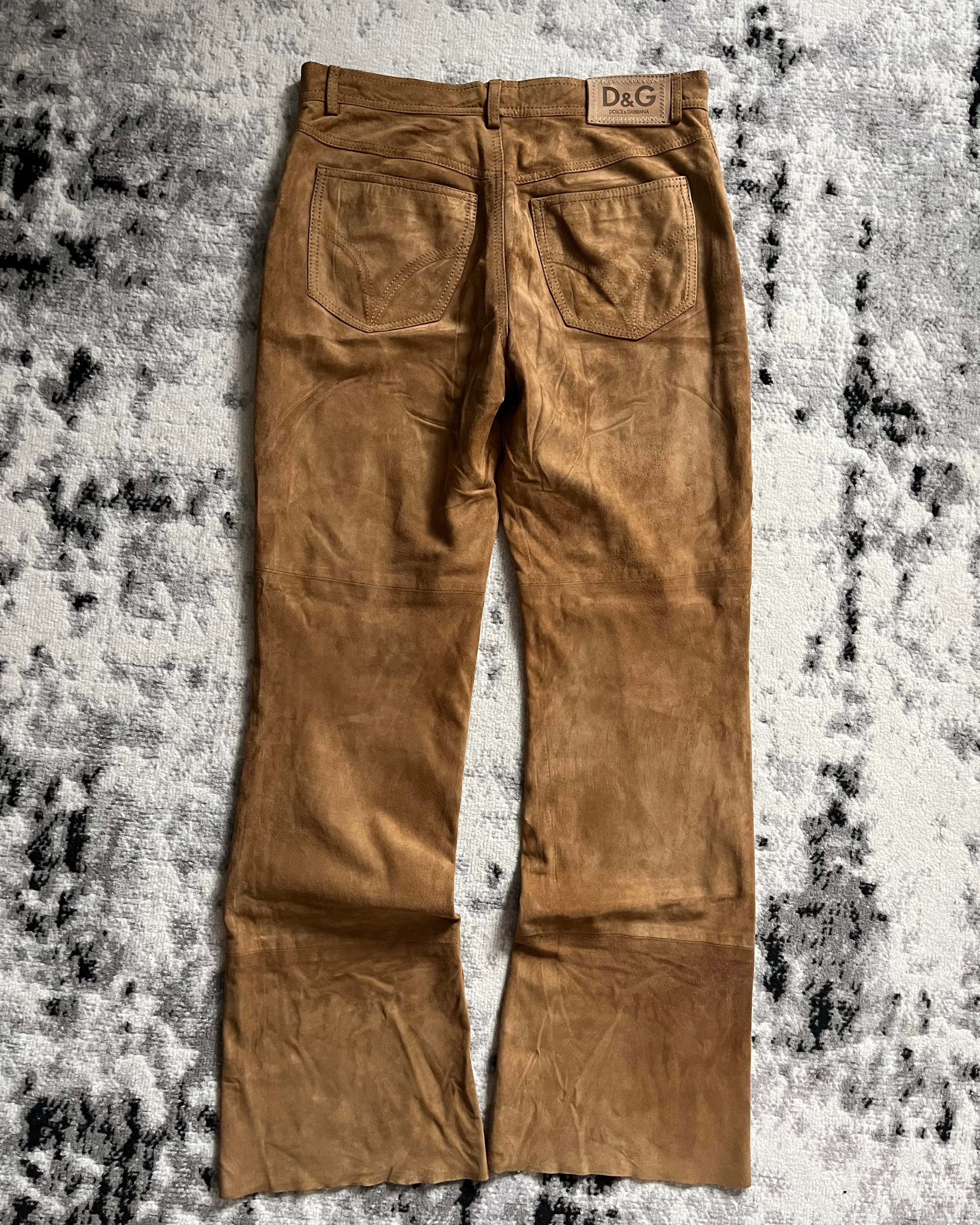 AW2007 Dolce & Gabbana Leather Camel Pants (S)