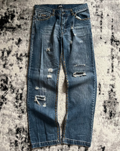 SS2005 Dolce & Gabbana Tiger Distressed Jeans (L)