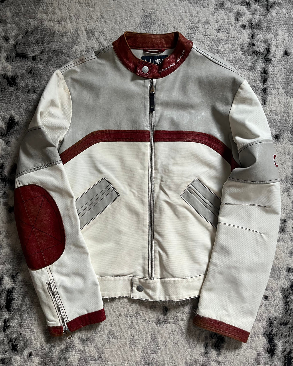 90年代 アルマーニ ヨーロピアン ライド バイカー レザー ジャケット (M)