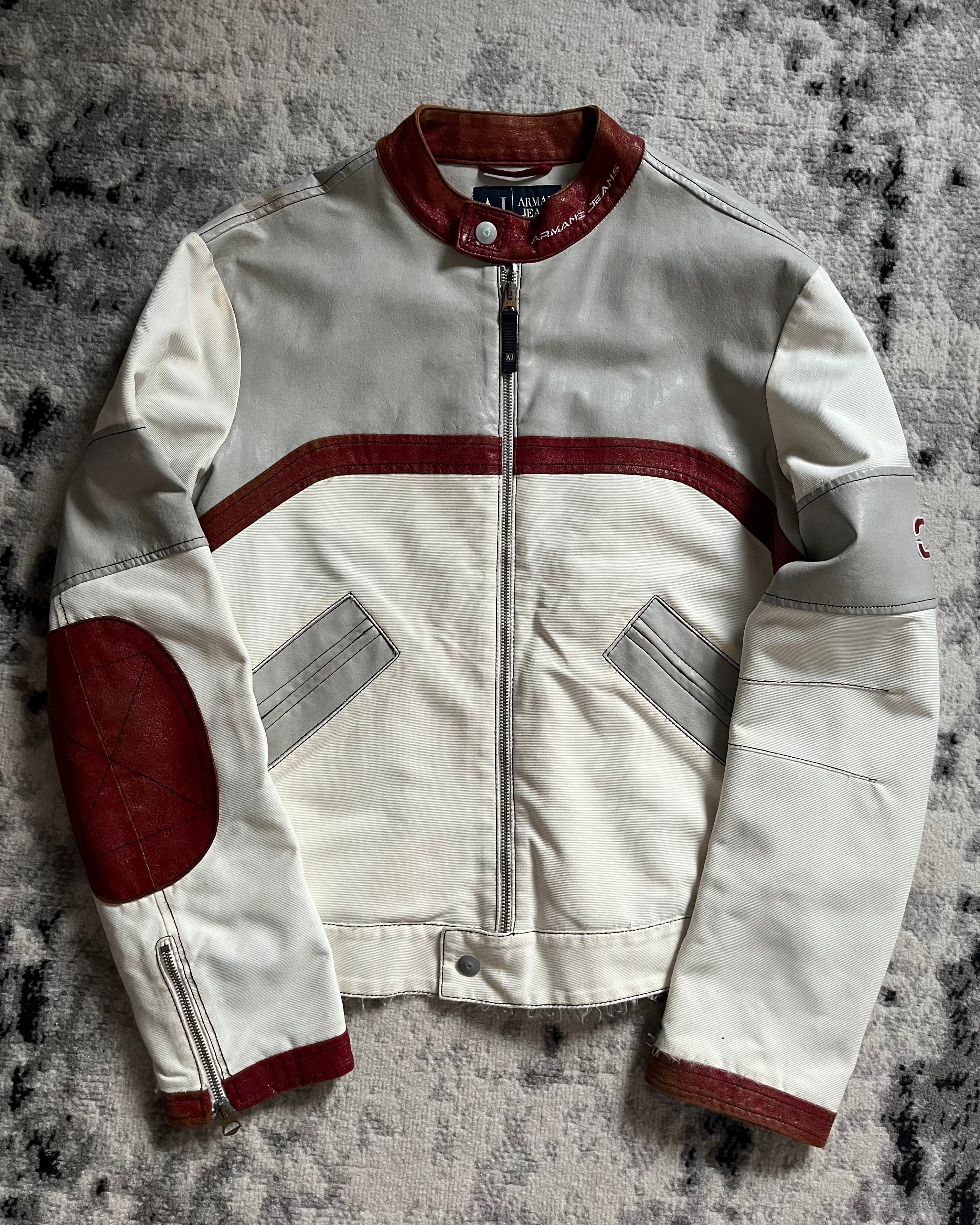 90年代 アルマーニ ヨーロピアン ライド バイカー レザー ジャケット (M)