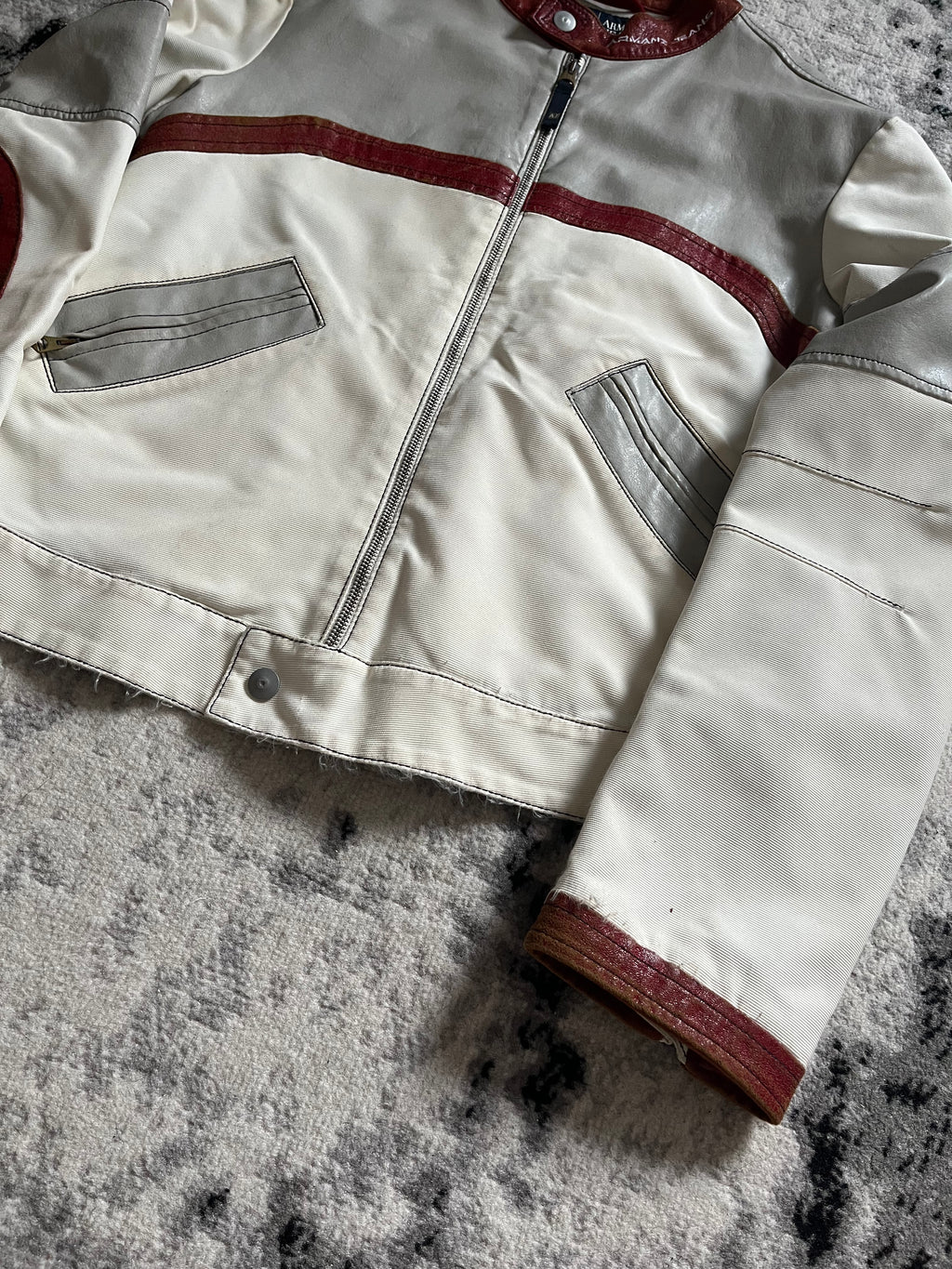 90年代 アルマーニ ヨーロピアン ライド バイカー レザー ジャケット (M)