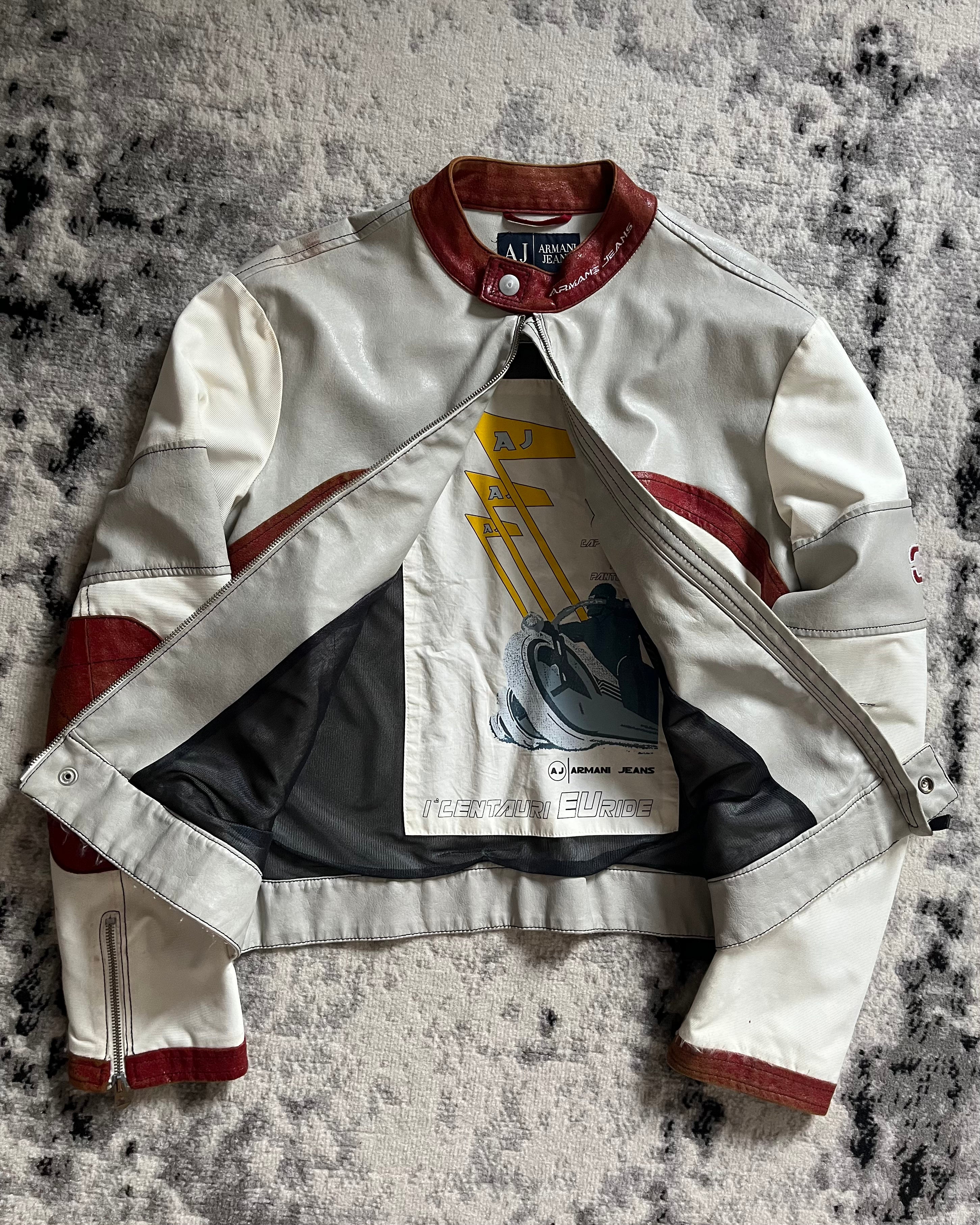 90年代 アルマーニ ヨーロピアン ライド バイカー レザー ジャケット (M)