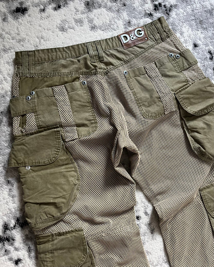 SS2004 Dolce & Gabbana Parachute Military Olive Cargo Pants (L)