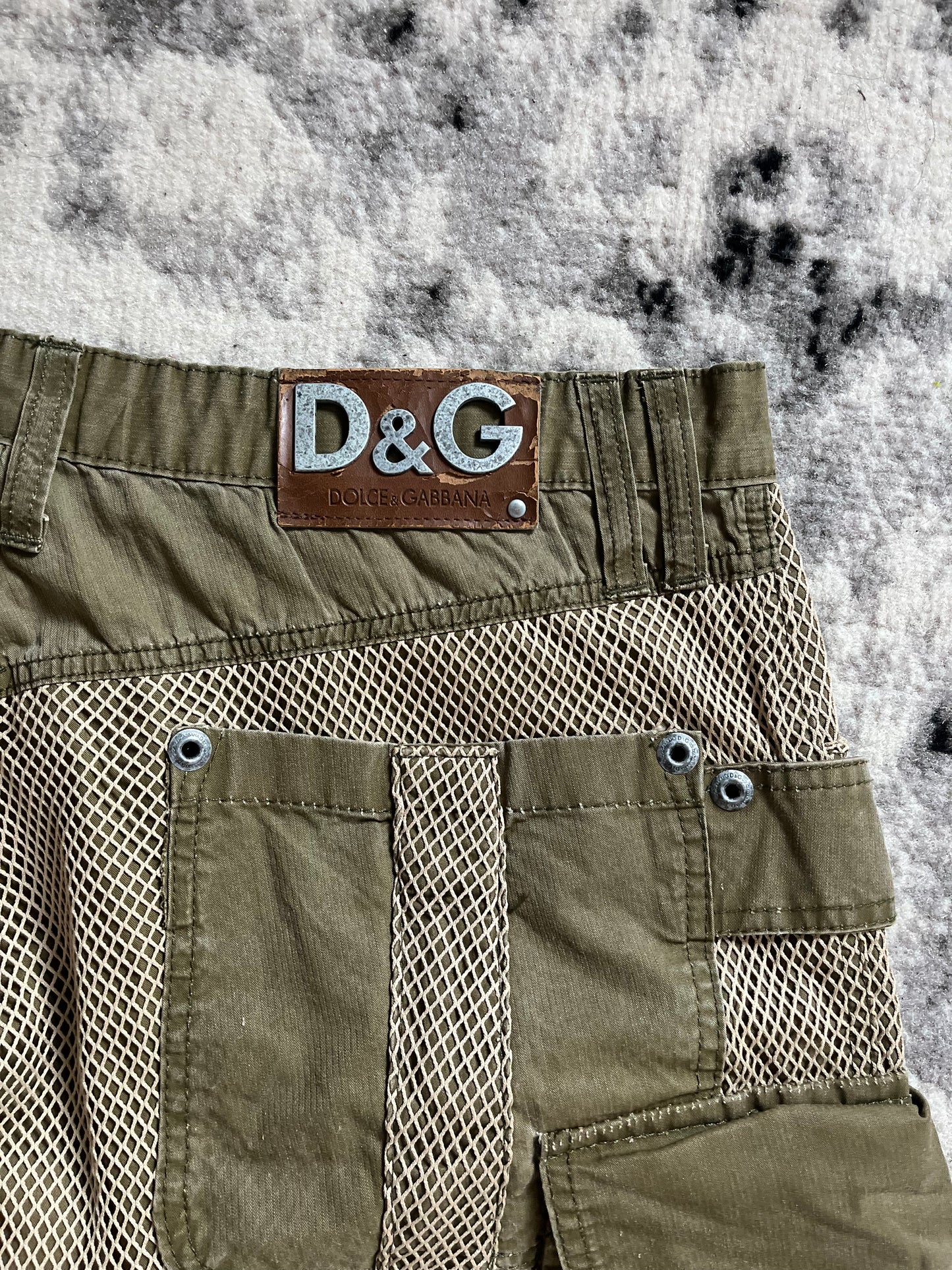 SS2004 Dolce & Gabbana Parachute Military Olive Cargo Pants (L)