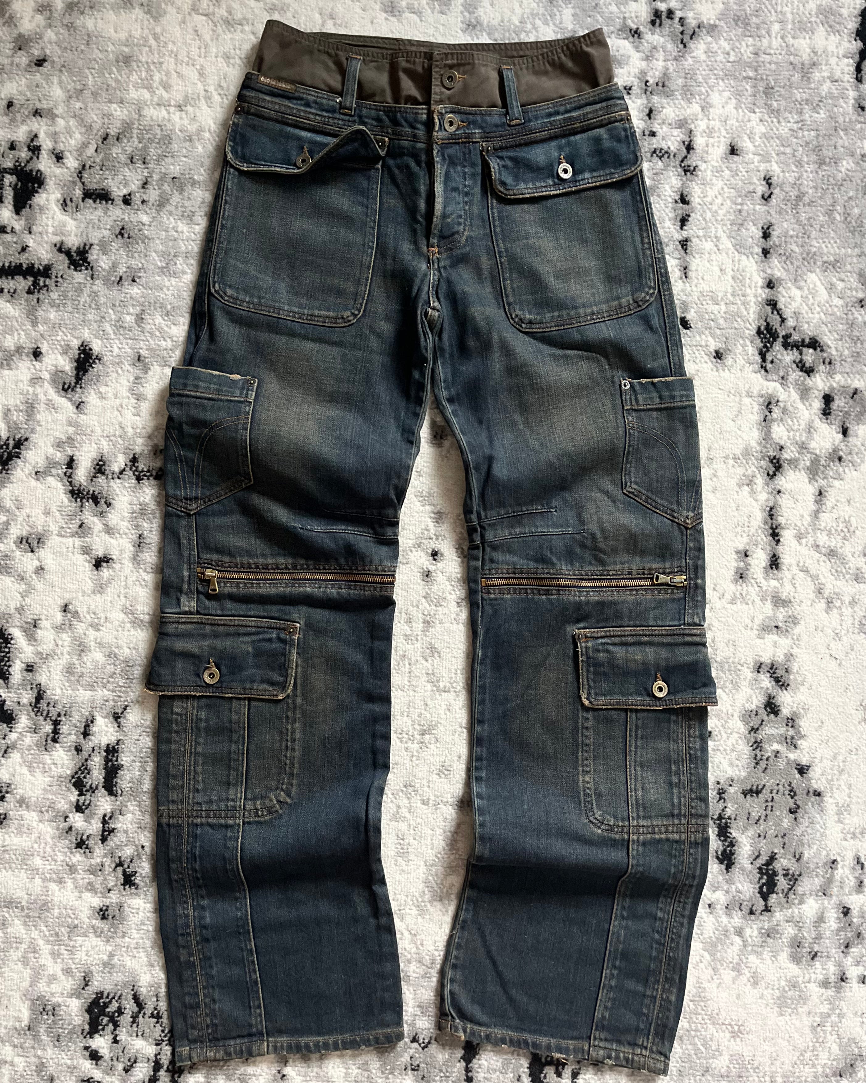 AW2003 Dolce & Gabbana Waisted Masterpiece Faded Denim Cargo (M/L)