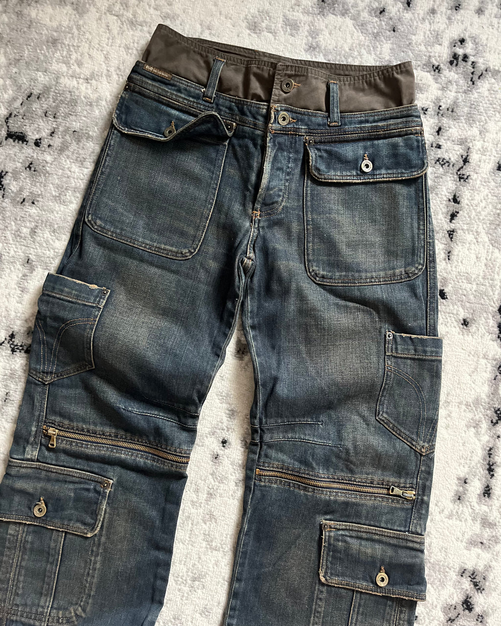 AW2003 Dolce & Gabbana Waisted Masterpiece Faded Denim Cargo (M/L)