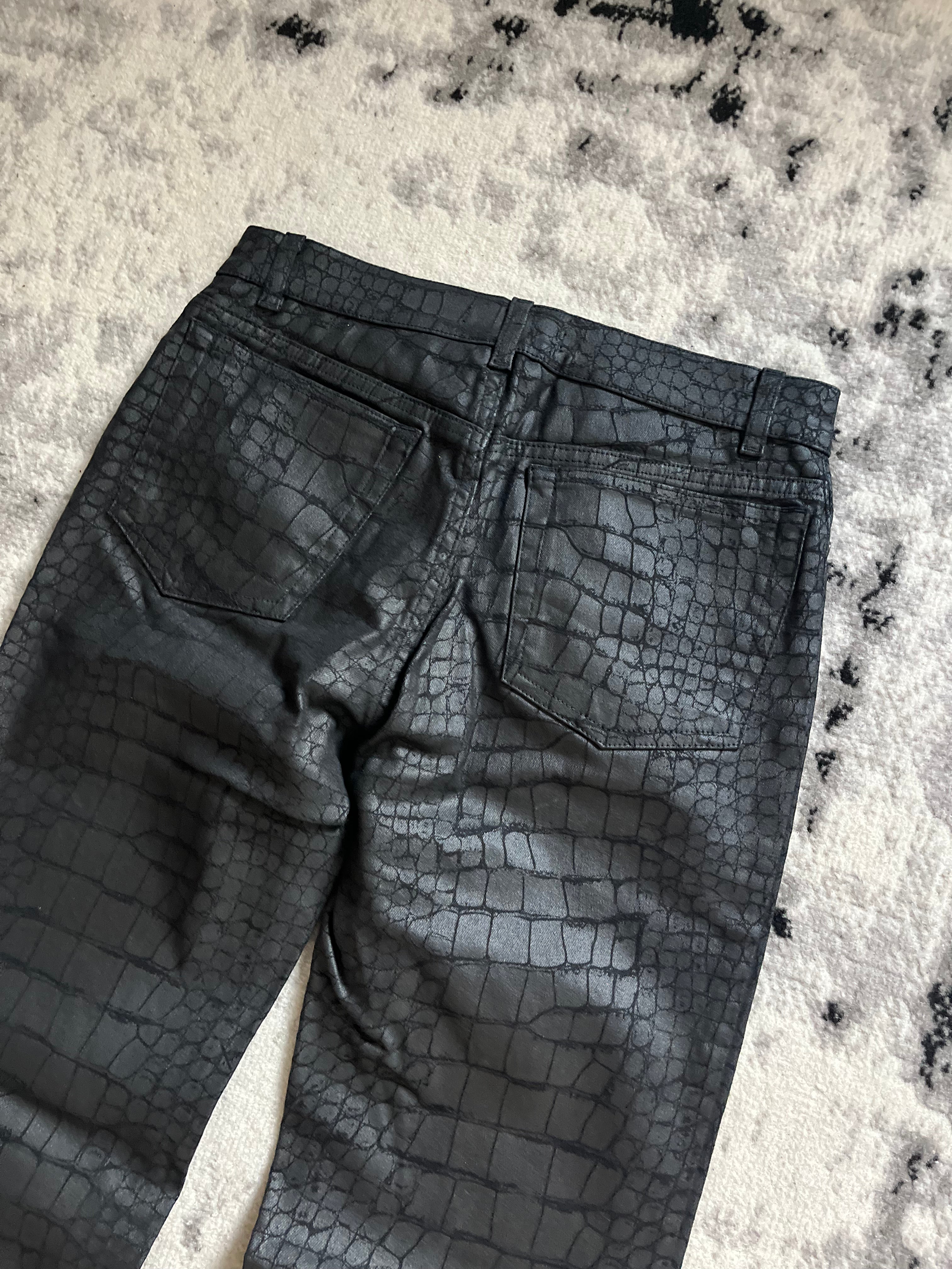 Roberto Cavalli クロコダイルスキンエフェクトオブスキュアパンツ (XS/S)