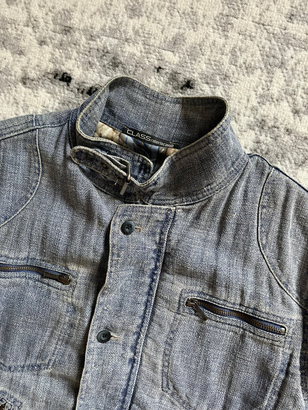 AW2003 Roberto Cavalli Class Stonewashed Denim Jacket (M)