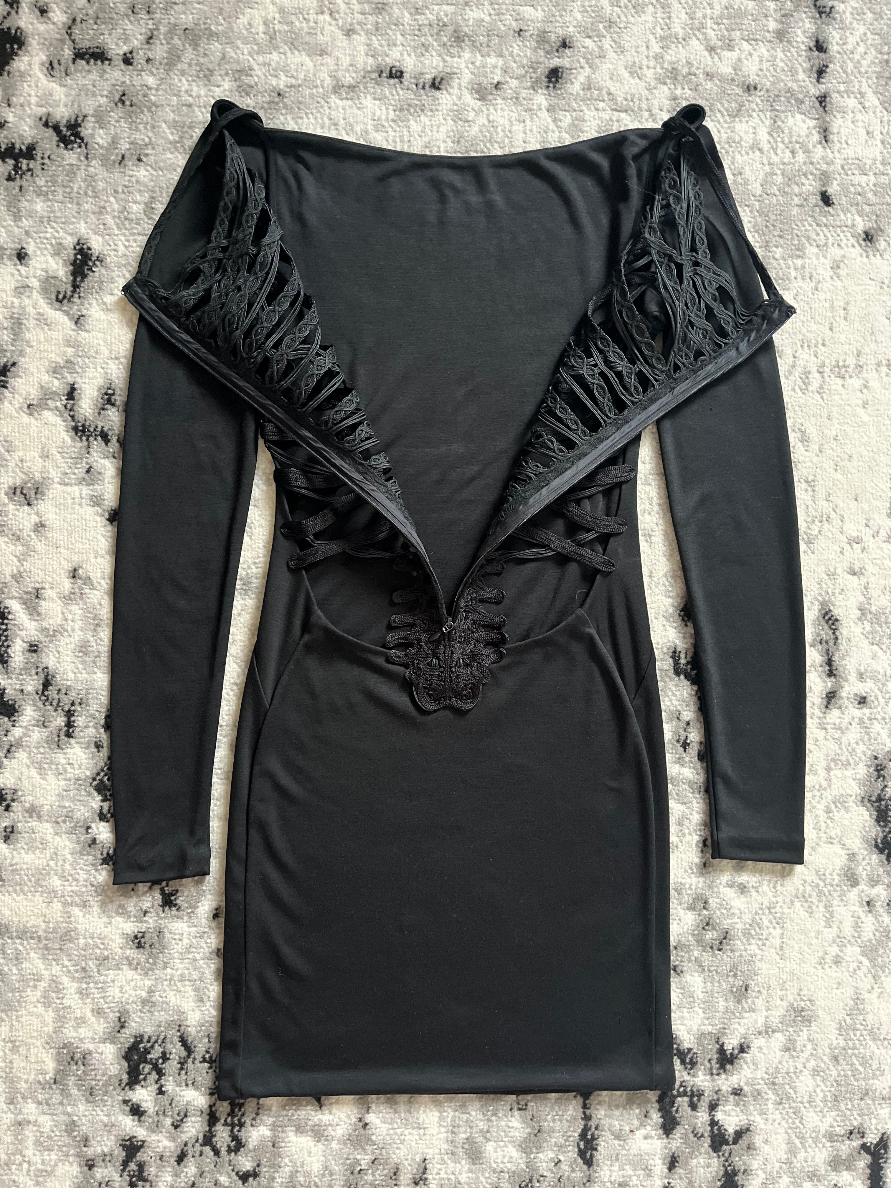 2010FW Dsquared2 脊髄スケルトン バック ダーク ドレス (M)