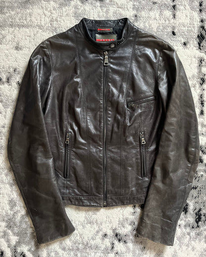 00s Prada Brown Citizen Leather Jacket (XS/S)