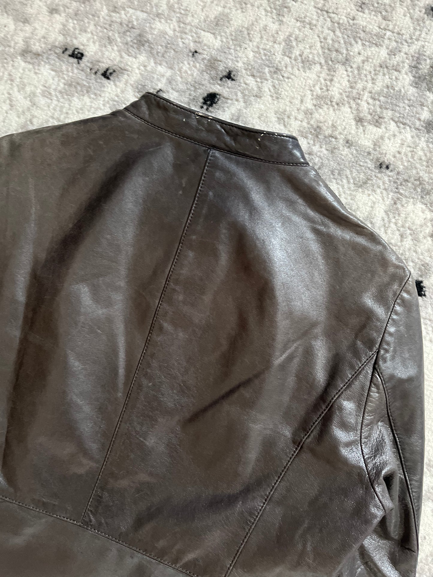 00s Prada Brown Citizen Leather Jacket (XS/S)