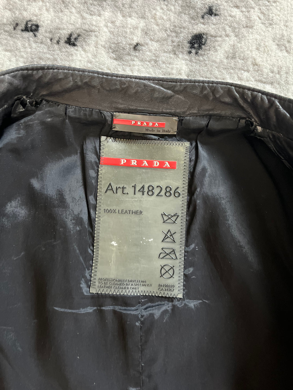 00s プラダ ブラウン シチズン レザー ジャケット (XS/S)