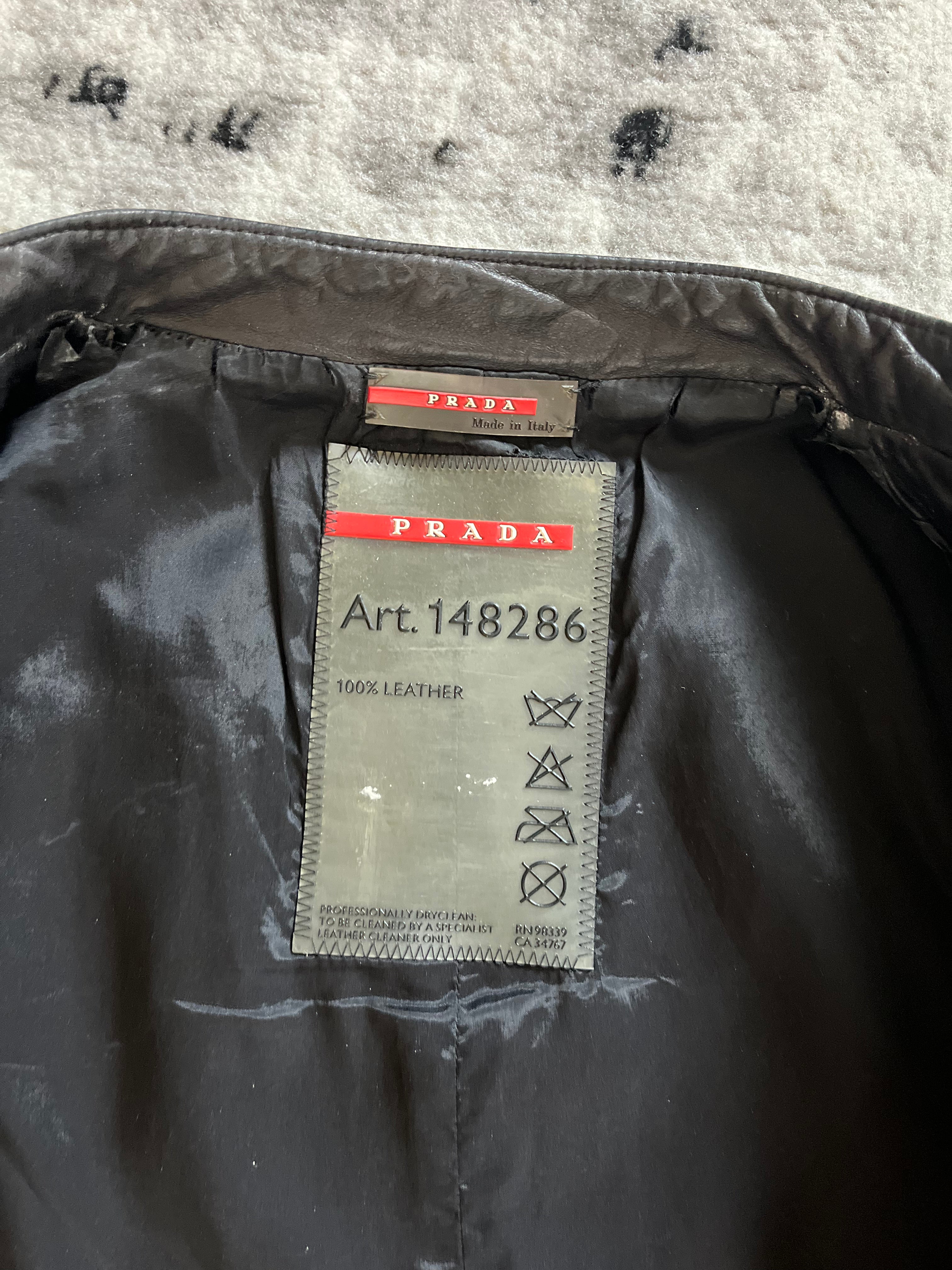 00s プラダ ブラウン シチズン レザー ジャケット (XS/S)