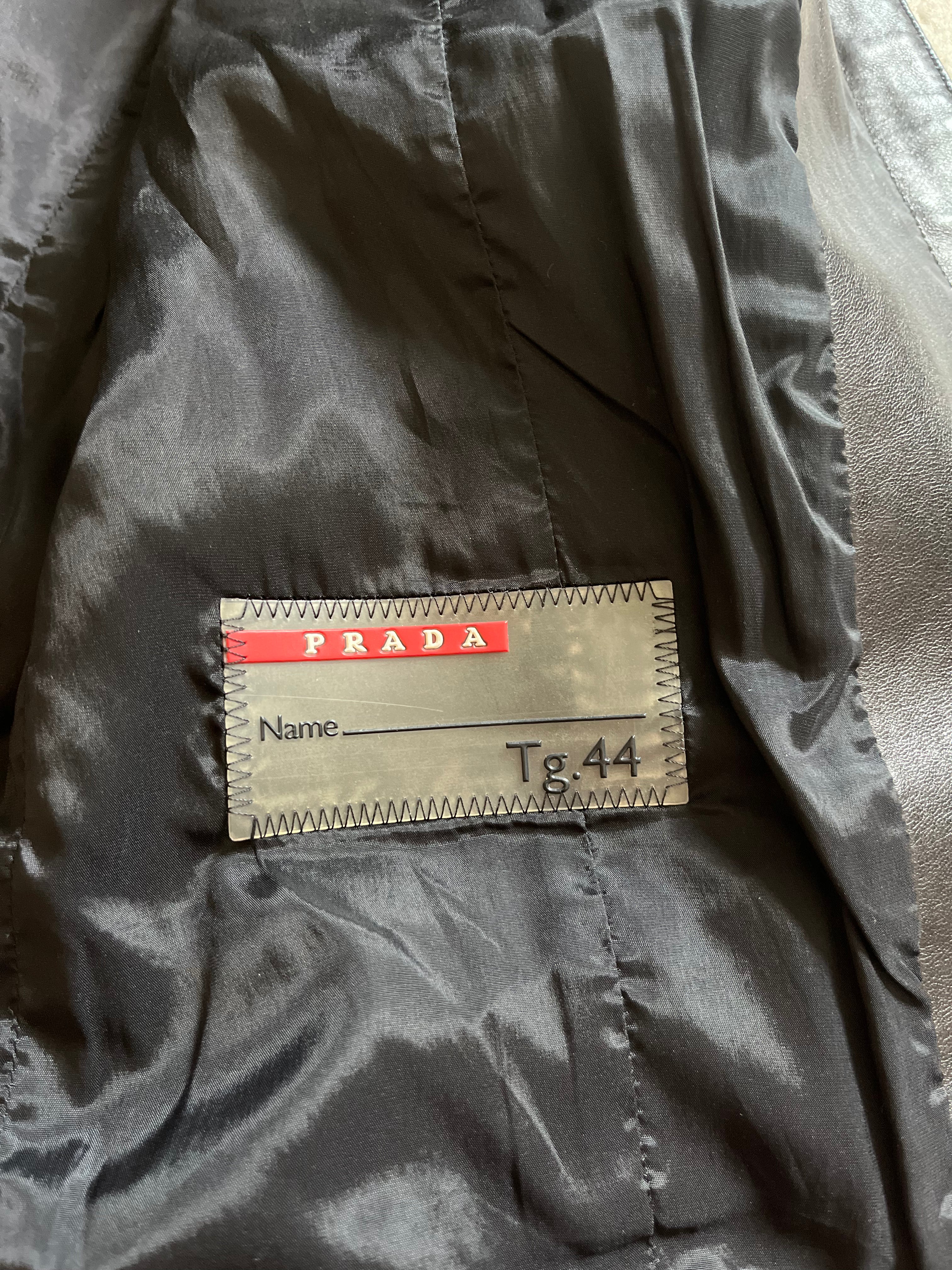 00s プラダ ブラウン シチズン レザー ジャケット (XS/S)