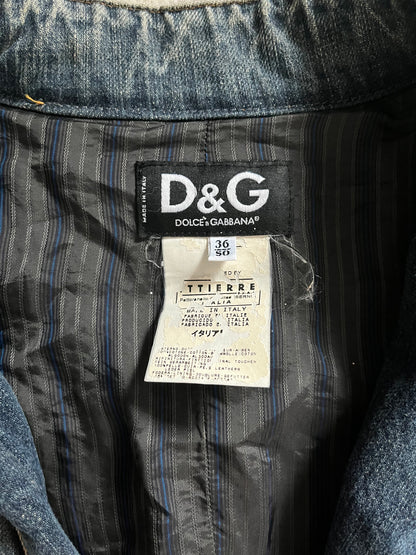 AW2005 Dolce & Gabbana Cafe Denim Leather Jacket (M/L)