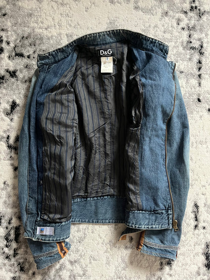 AW2005 Dolce & Gabbana Cafe Denim Leather Jacket (M/L)