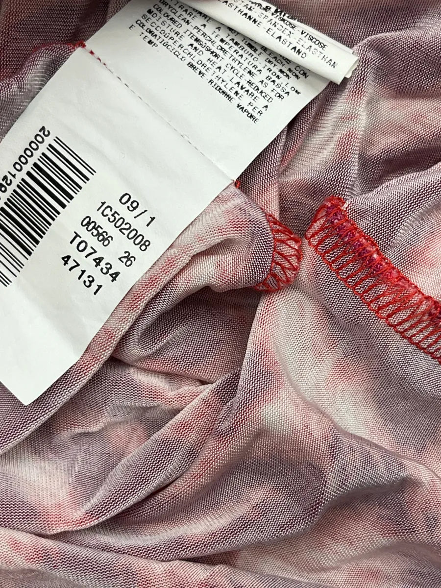 SS2009 Cavalli Red Pink Leopard Print Draped Camisole Dress UcqShAyg 10