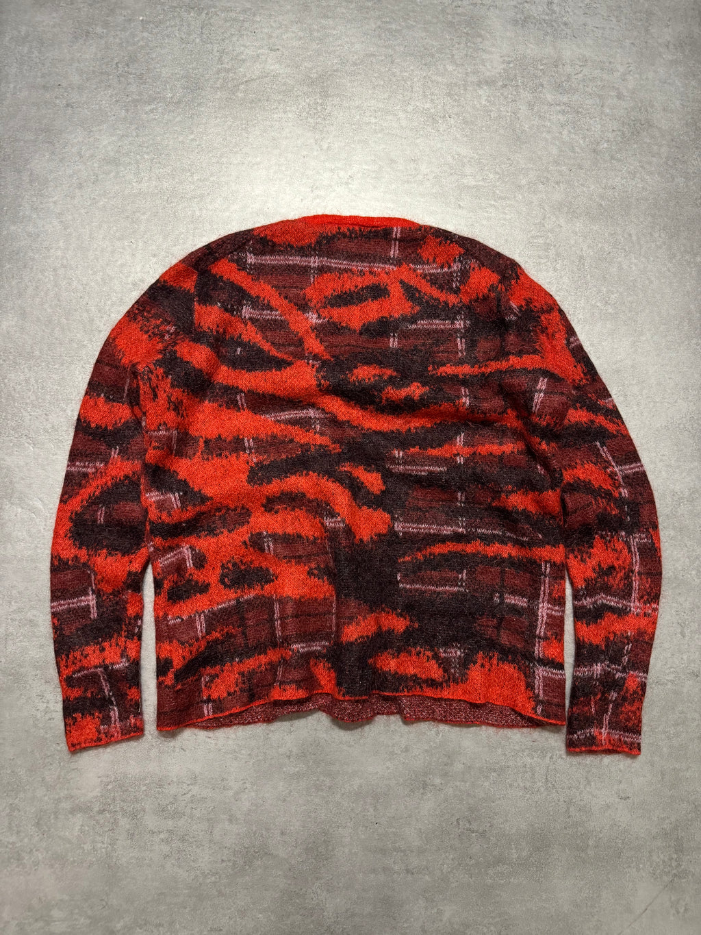 FW2019 Neil Barrett Red Avant-Garde Mohair Sweater (M)