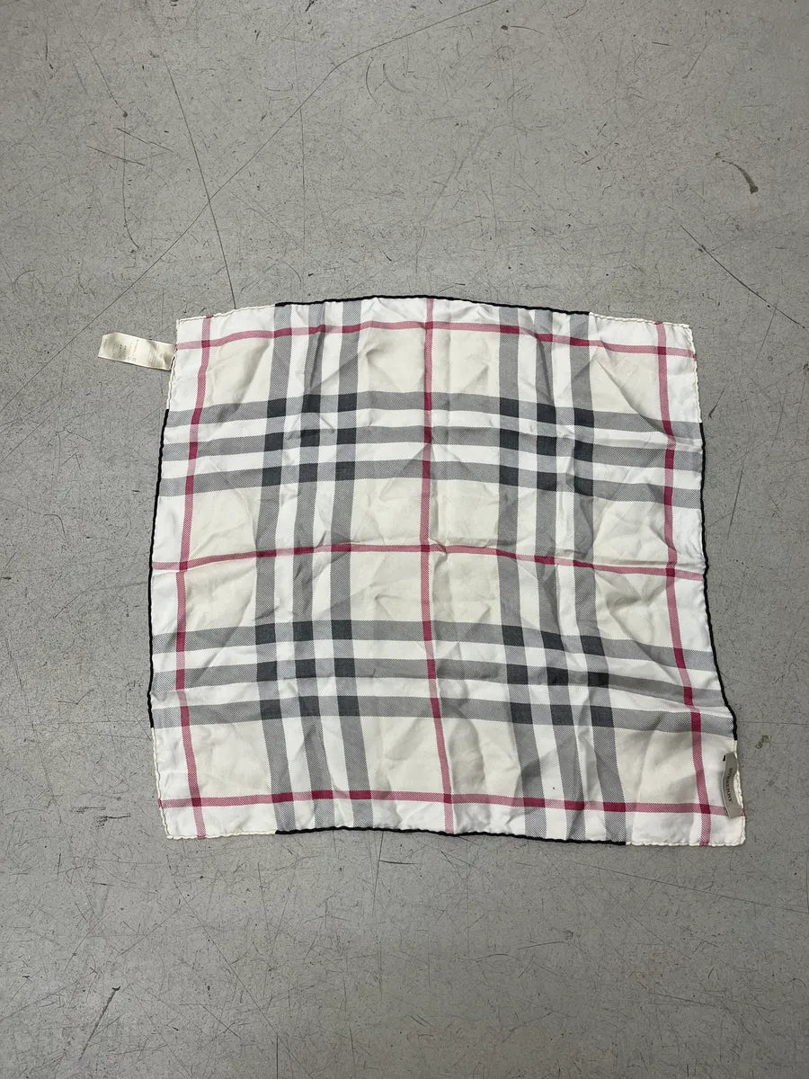Burberry Ivory Silk Checked Headscarf eaqJnUdV 4