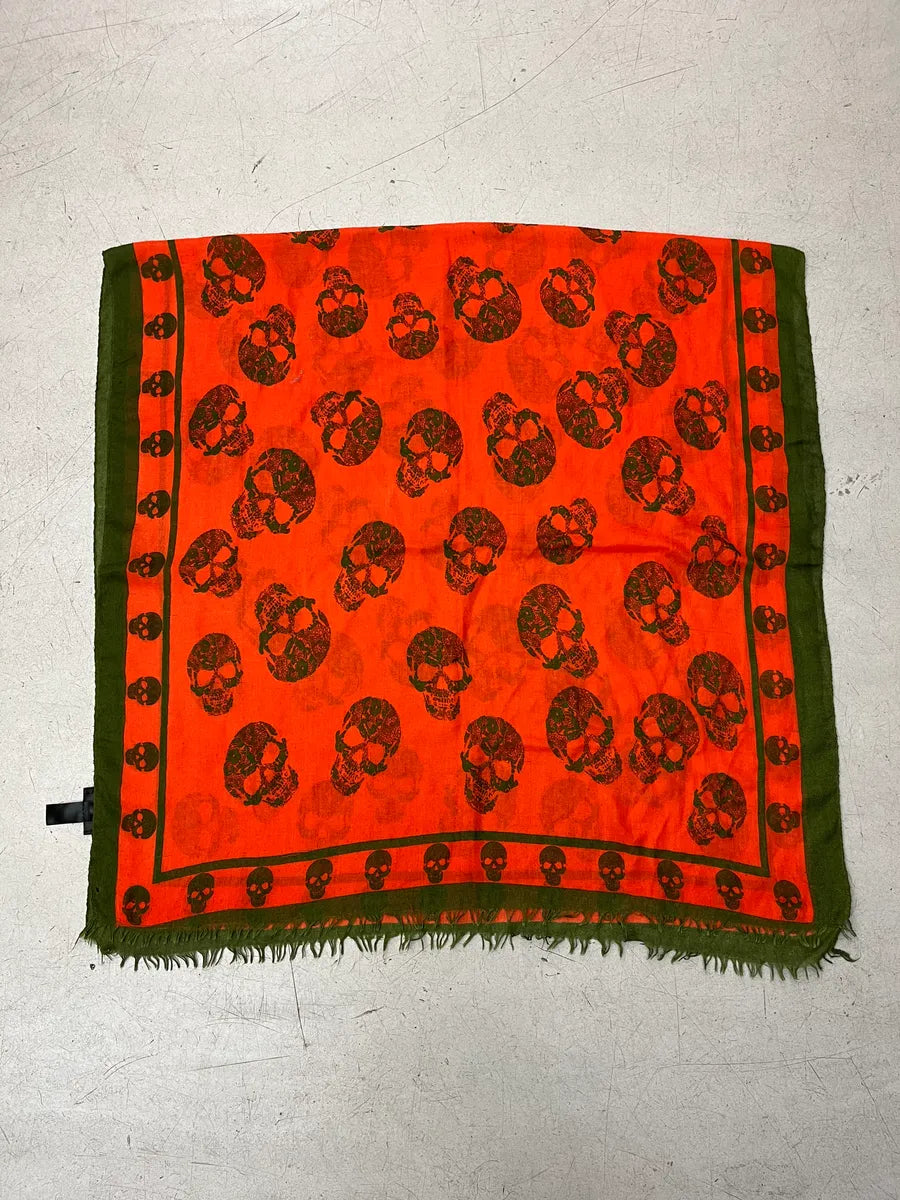 Alexander McQueen Orange Blend Skull Print Scarf chjeBGkF 1