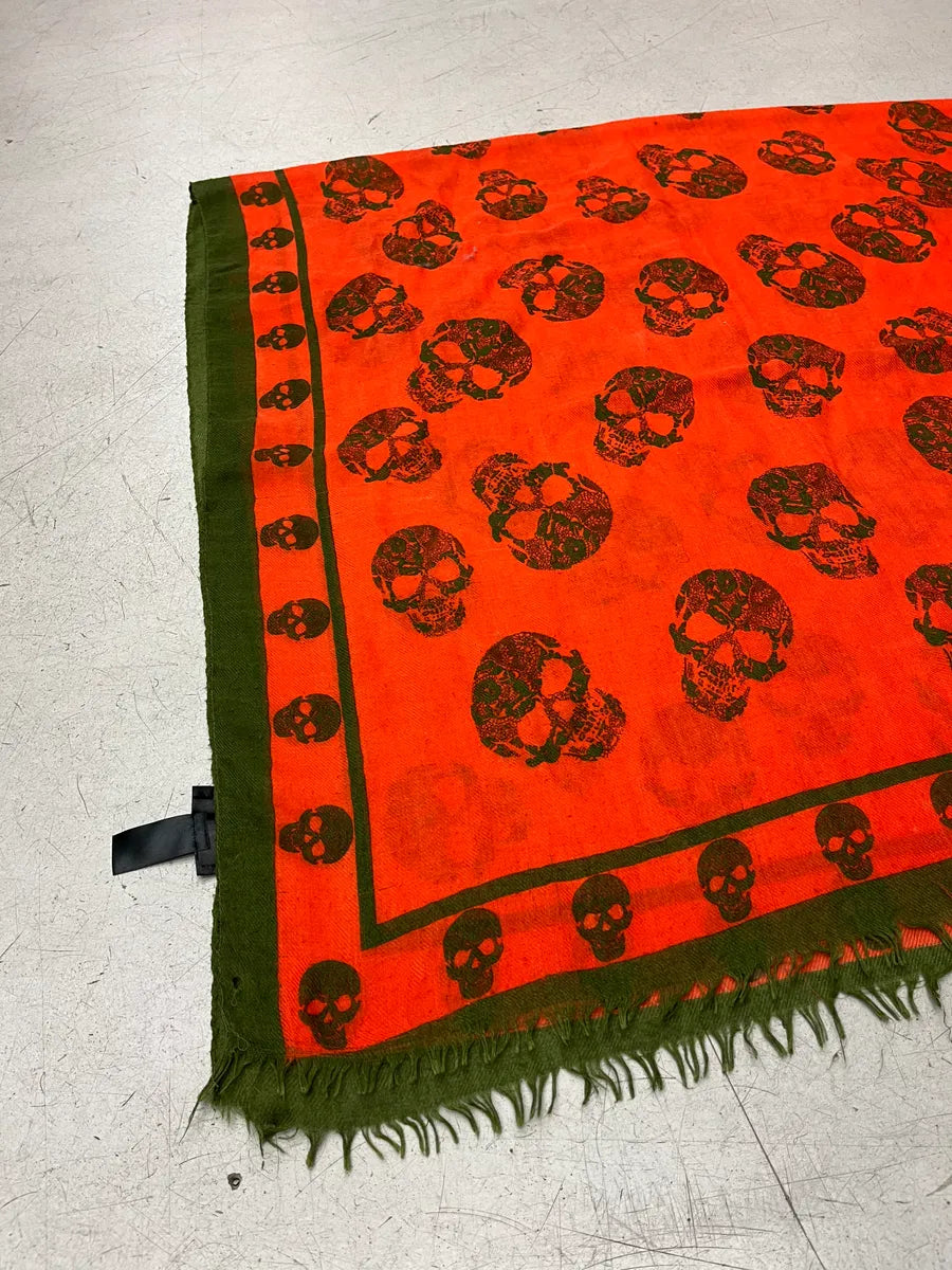 Alexander McQueen Orange Blend Skull Print Scarf chjeBGkF 4