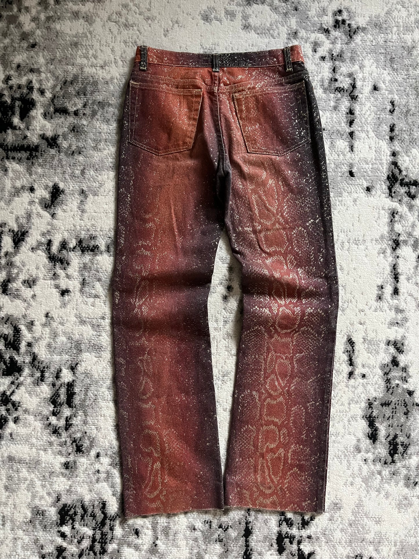 AW1999 Roberto Cavalli Red Python Skin Legend Pants (S)