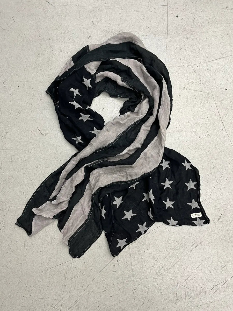 Ralph Lauren Black Stars & Striped USA Flag Scarf NTesWOJ 1