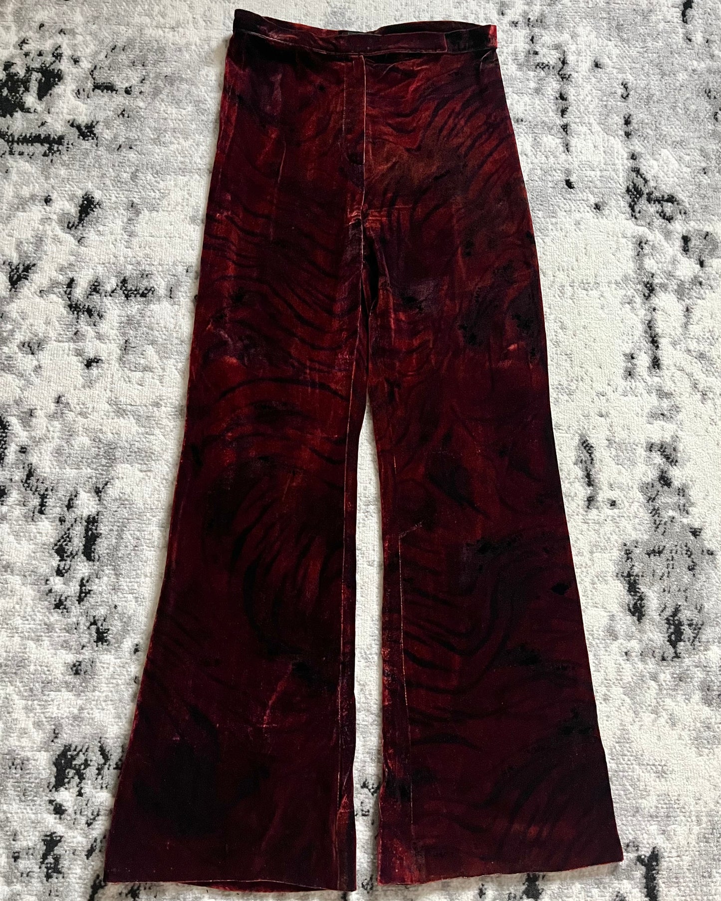 AW1999 Roberto Cavalli Obscure Red Devil Velvet Pants (M/L)